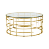 Artistiq Salontafel 'Marico' 90cm, kleur goud / helder glas