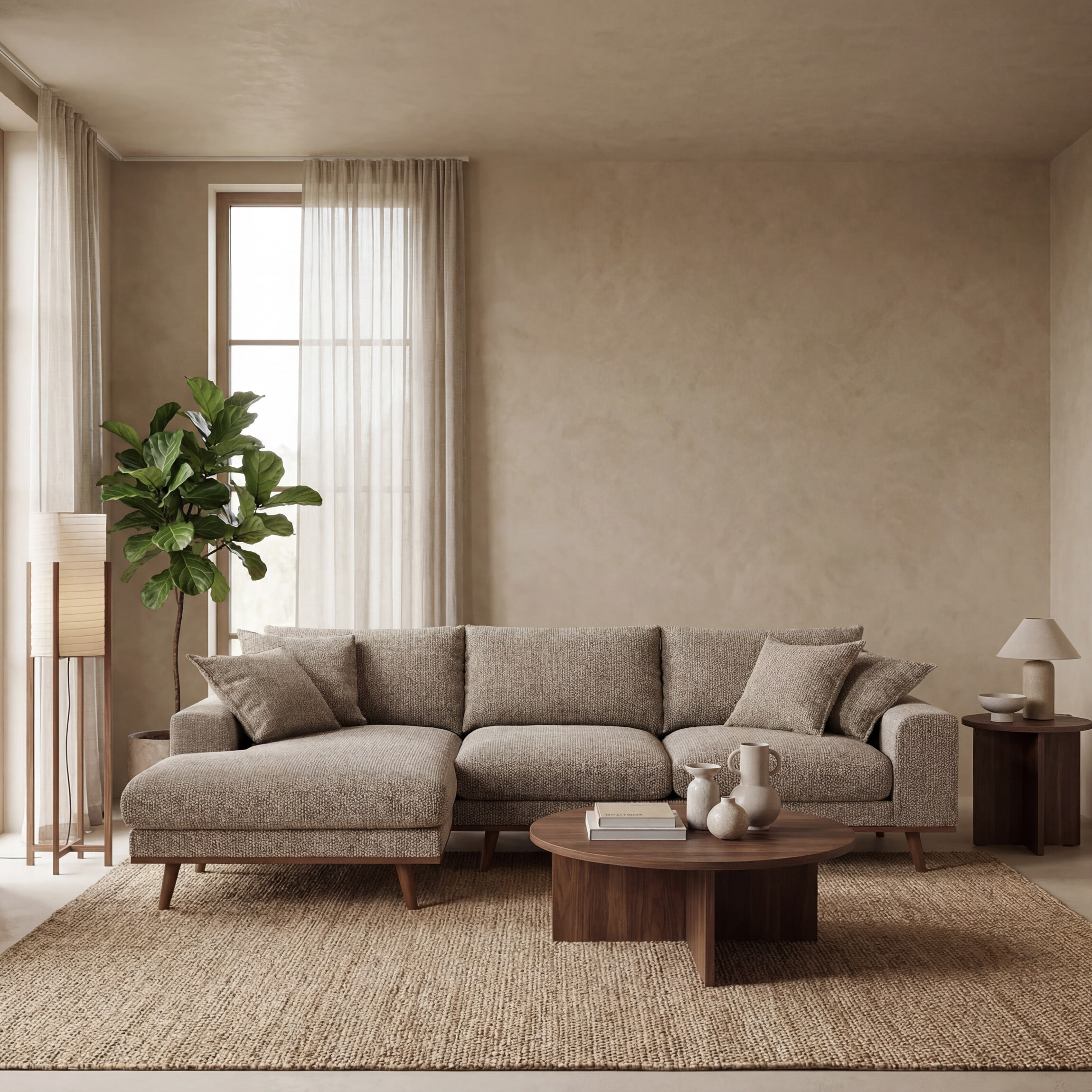 BASE 3-zits Loungebank 'Kedra' 283cm, Silencio stof