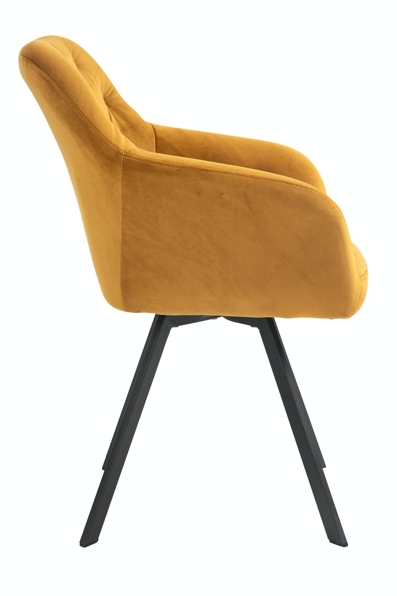 Artistiq Eetkamerstoel 'Romeo' Velvet, kleur geel