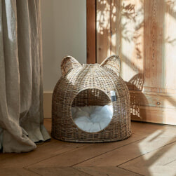 Rivièra Maison Kattenmand 'Lovely Kitten' Rattan Slimit, kleur Bruin