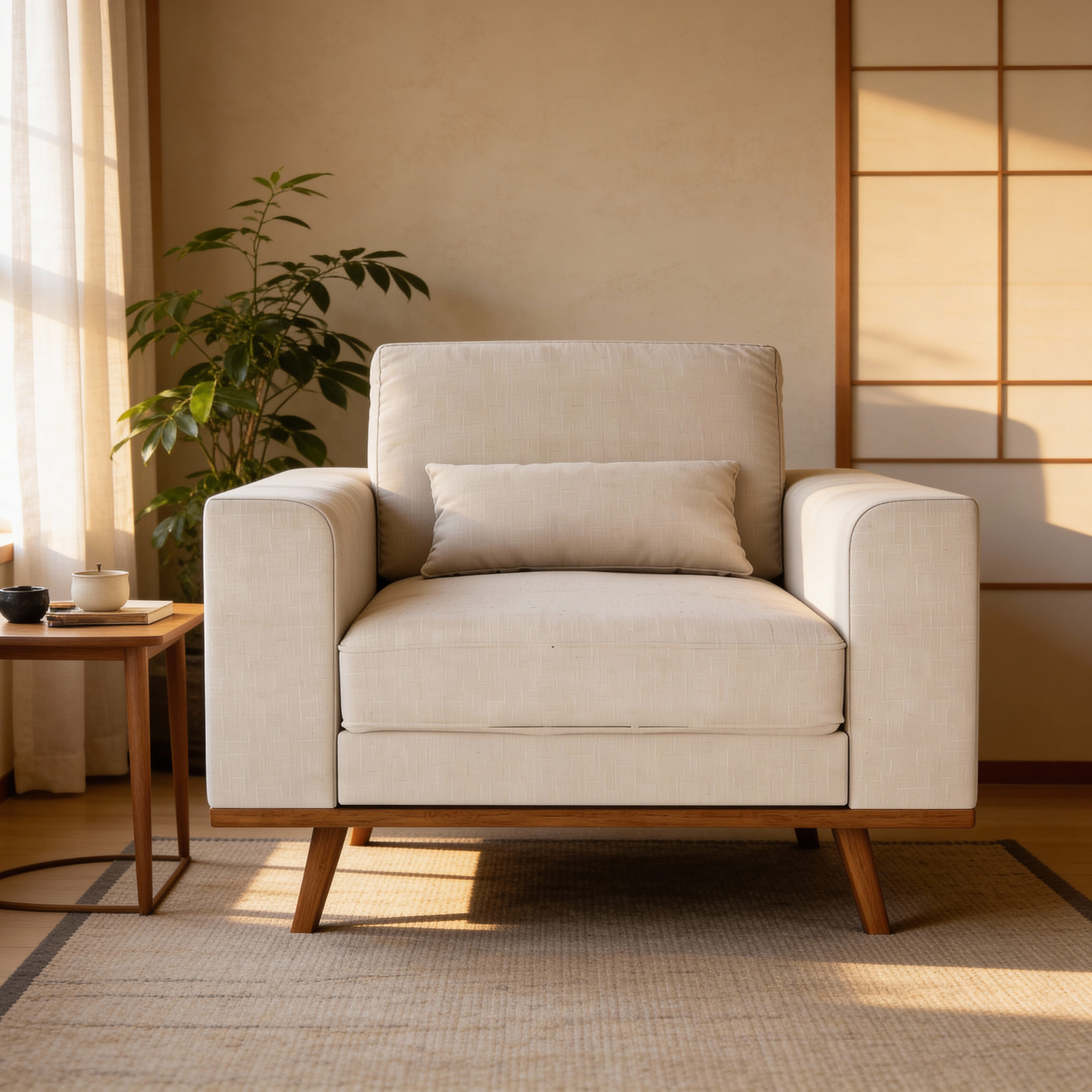 BASE Fauteuil 'Kirstan' Grande stof, kleur Beige