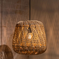 WOOOD Exclusive Hanglamp 'Moza' Gevlochten bamboe / rotan, Ø36cm