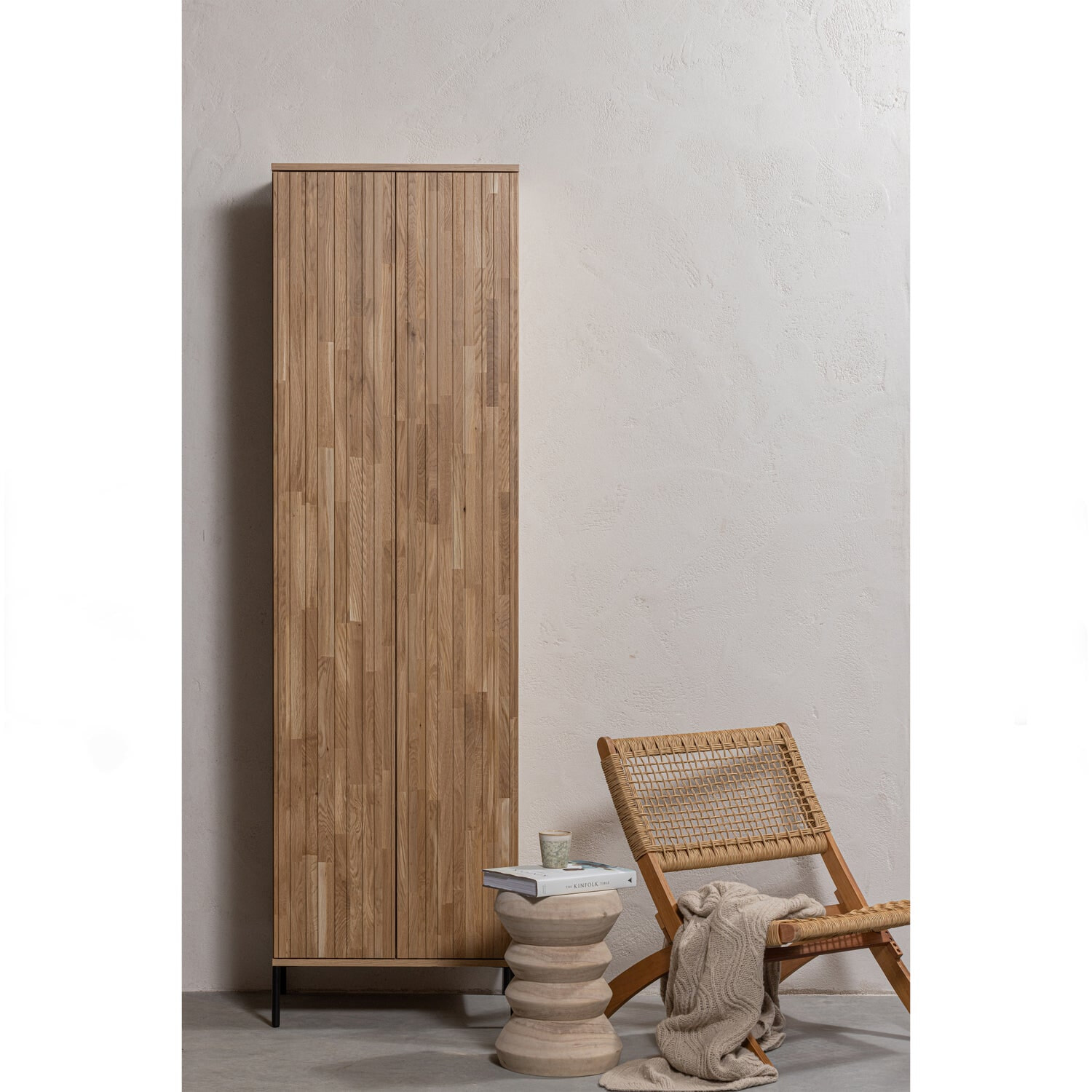 WOOOD Opbergkast 'New Gravure' Eiken, 210 x 60cm, kleur Naturel