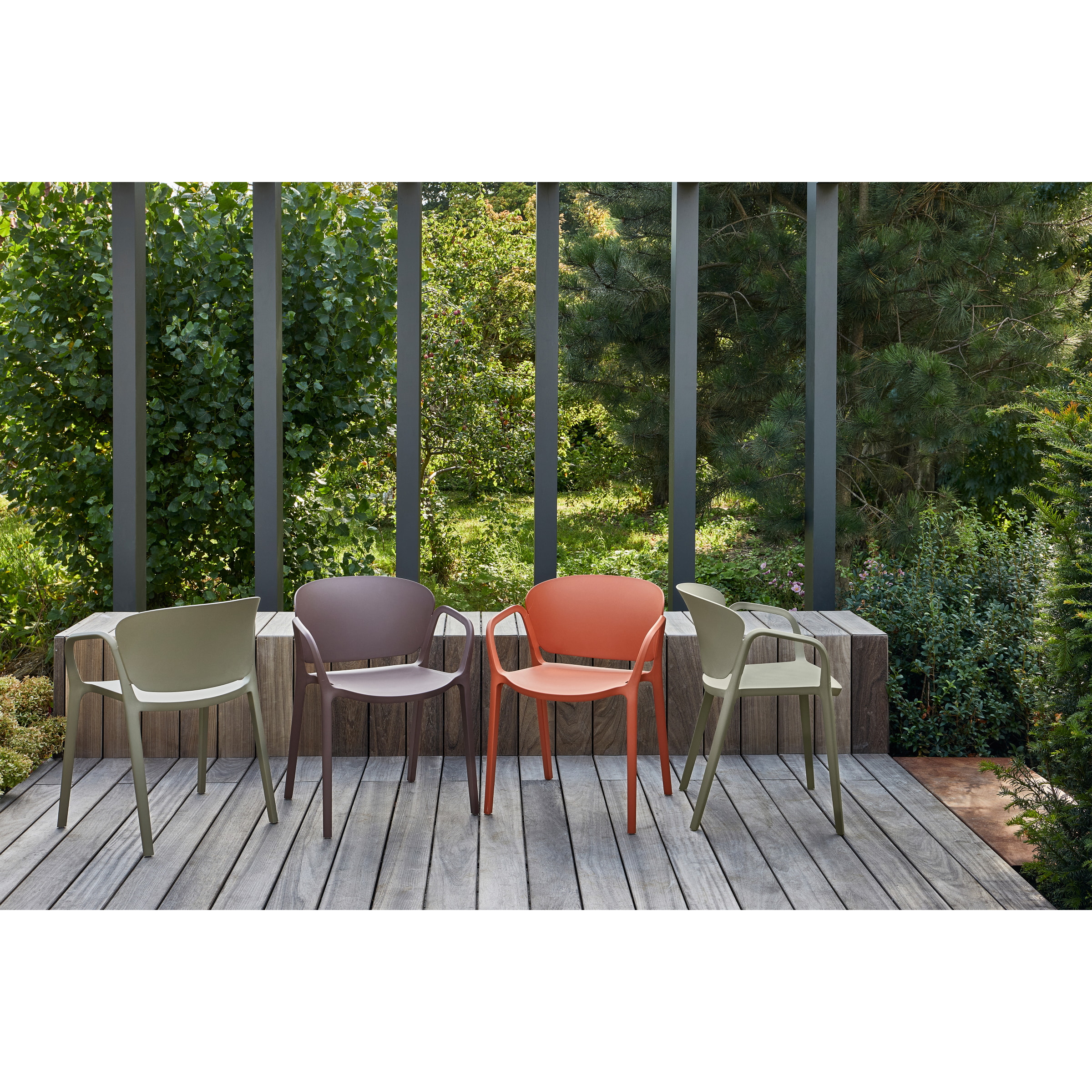 WOOOD Tuinstoel 'Bent' Kunststof, kleur Paars/Bruin