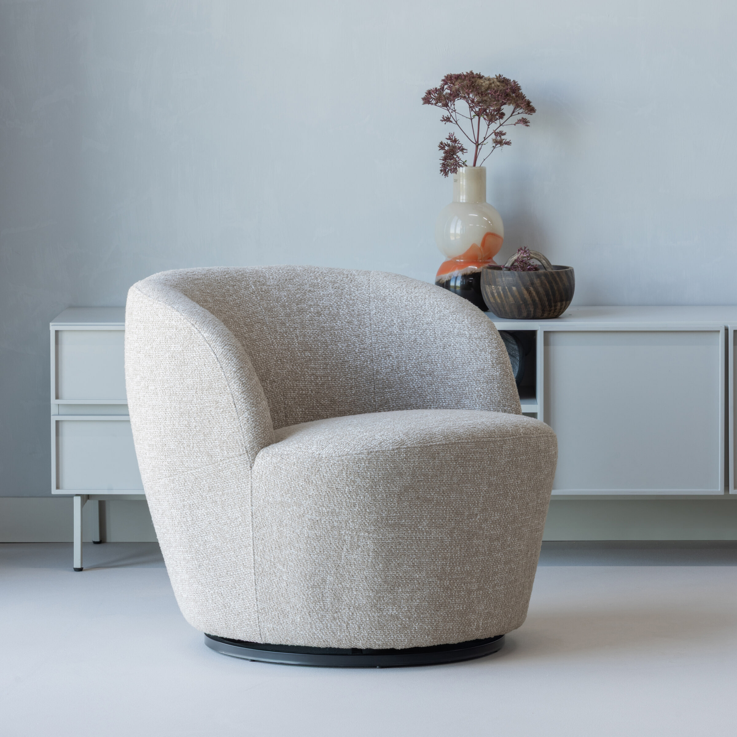 WOOOD Draaifauteuil 'Serra' Melange stof