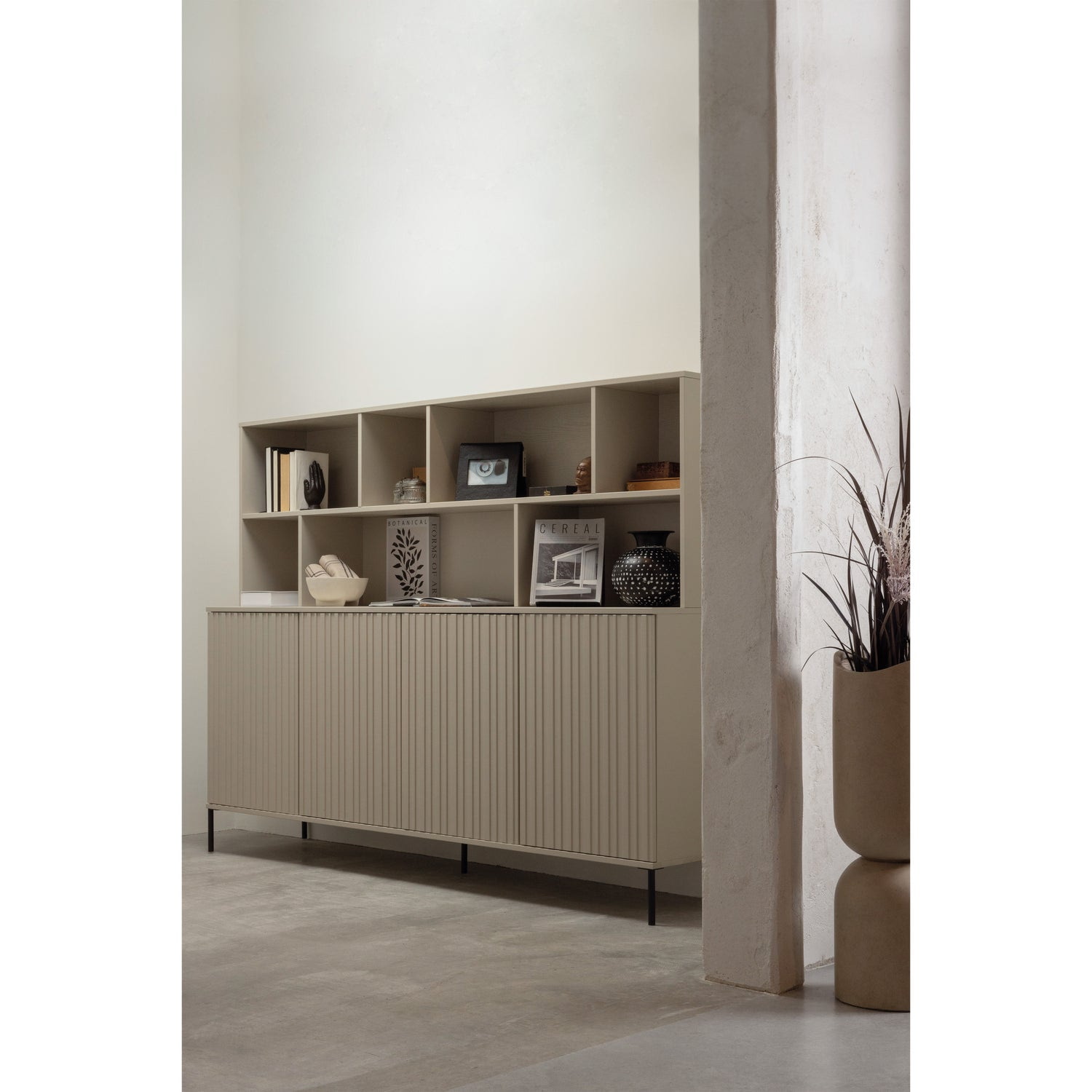 WOOOD Opzetkast 'New Gravure' t.b.v. Dressoir 'New Gravure' Grenenhout, kleur Dust