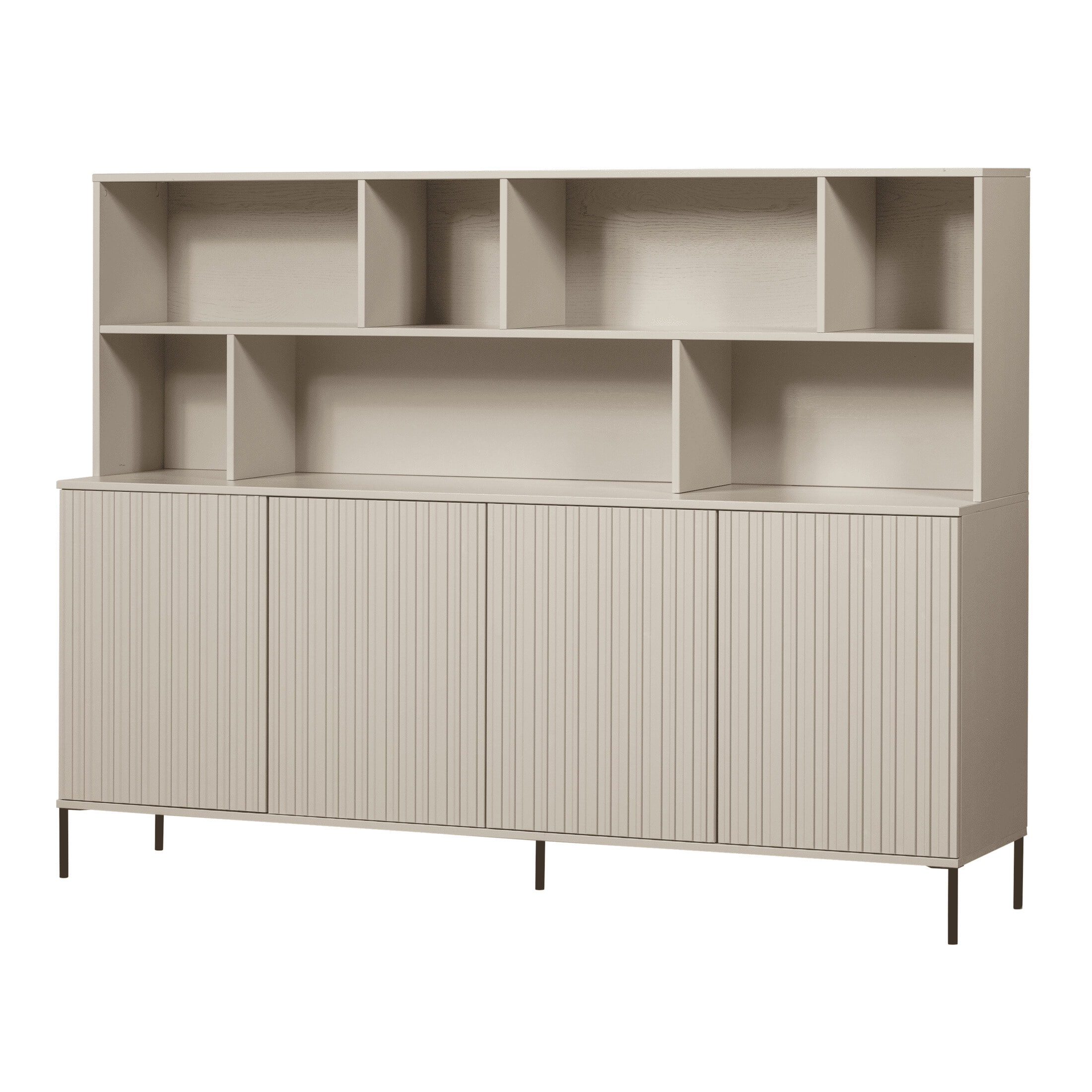 WOOOD Wandkast 'New Gravure' Grenenhout, 150 x 200cm, kleur Dust