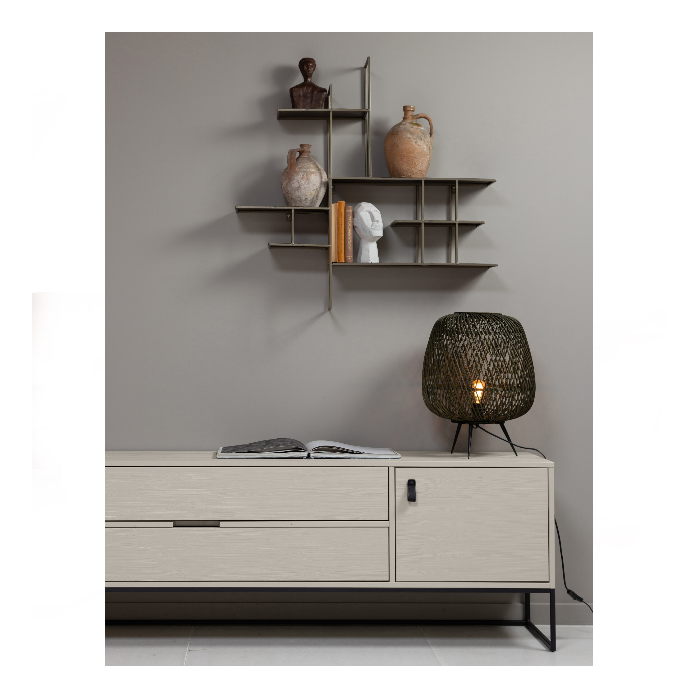 WOOOD TV-meubel 'Silas' Grenen, 180cm, kleur Dust