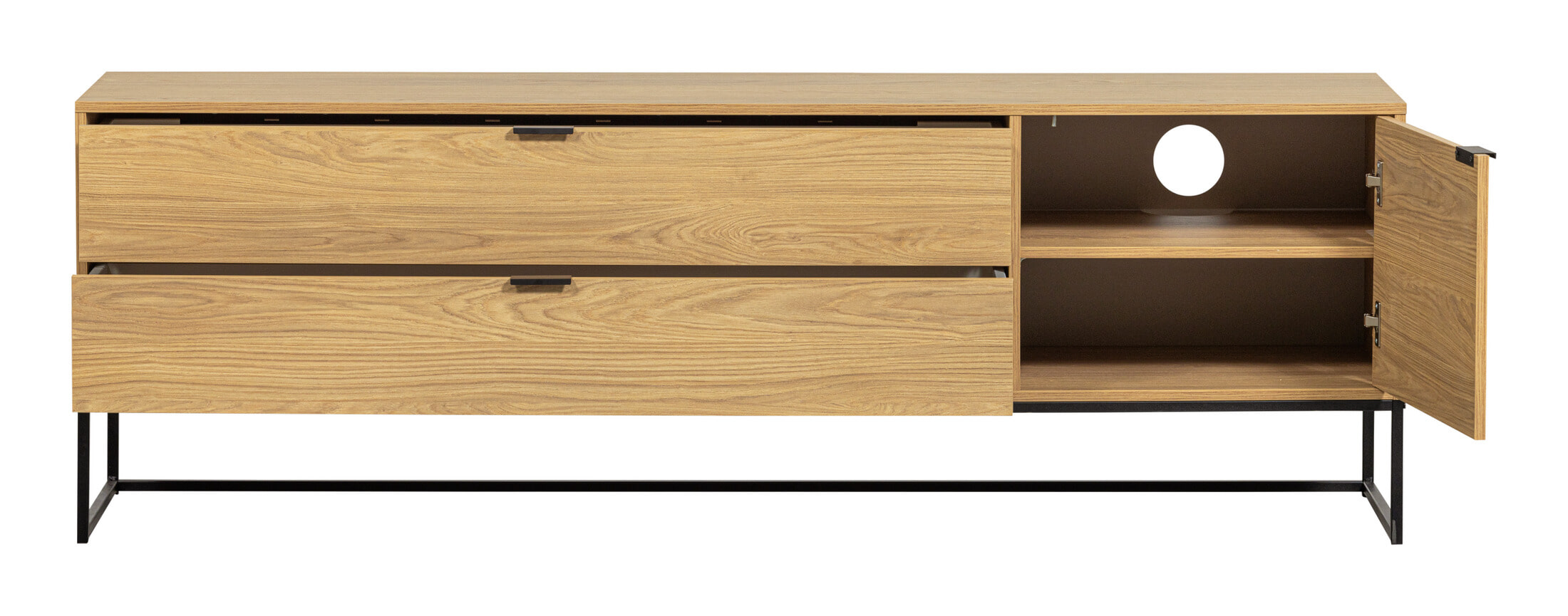 WOOOD TV-meubel 'Silas' Eiken, 180cm, kleur Naturel