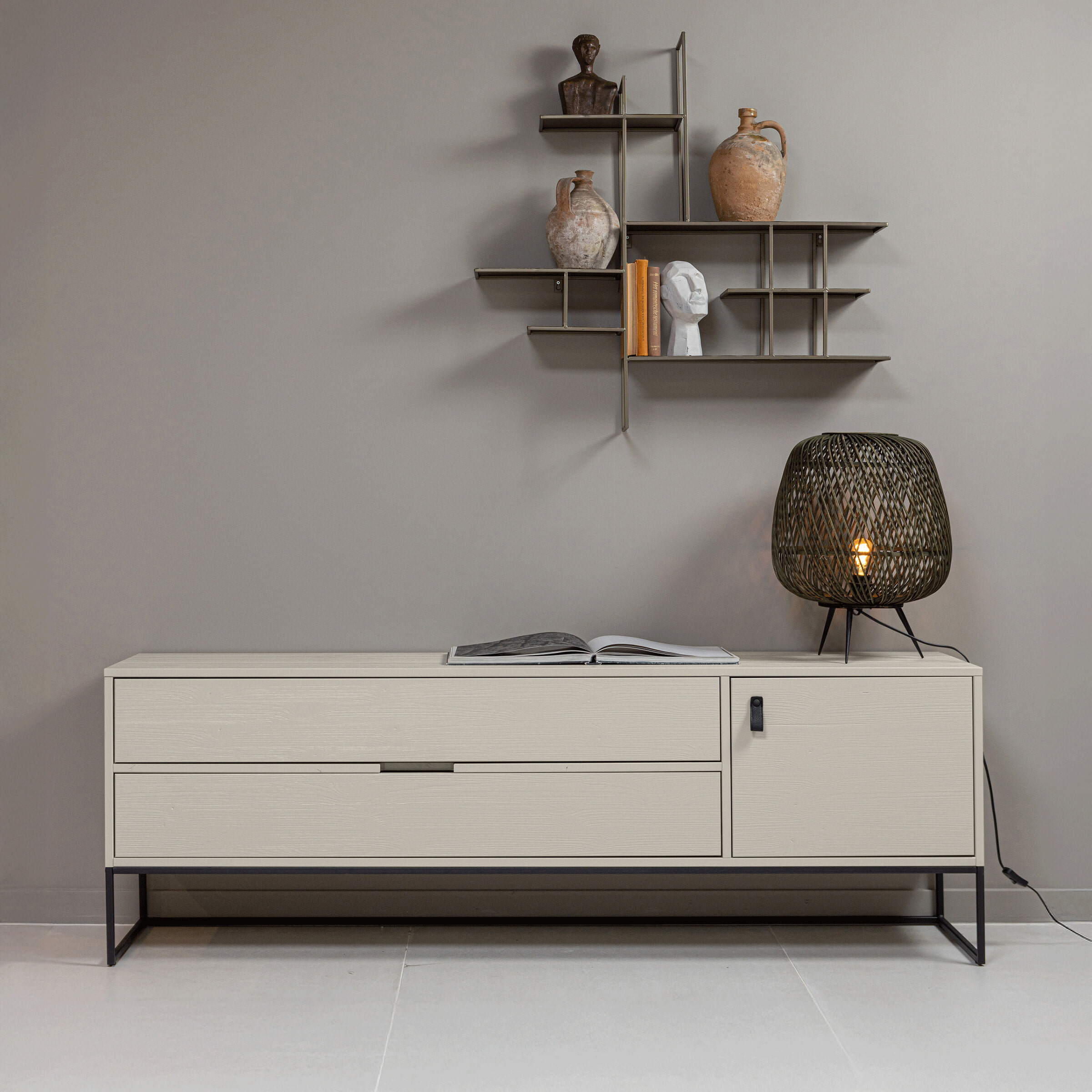 WOOOD TV-meubel Silas Grenen, 180cm - Dust