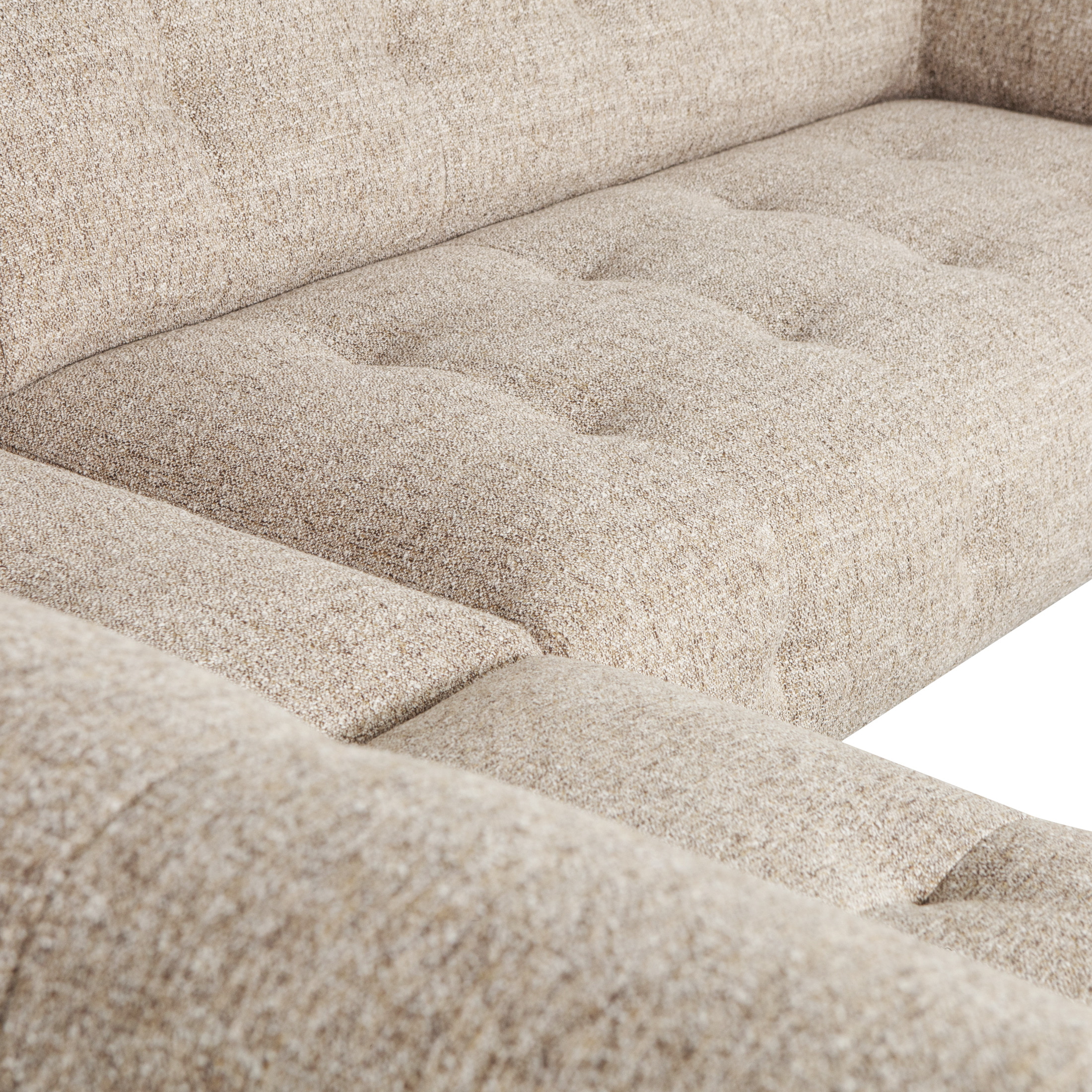 WOOOD Hoekbank 'Lloyd' Links, Geweven stof, kleur Naturel Melange