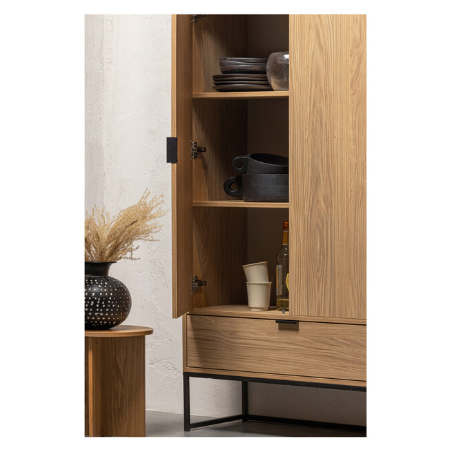 Mueble de TV moderno con diseño negro y madera, 190 x 38 x 48 cm, MDF Mueble de TV moderno con diseño negro y madera, 190 x 38 x 48 cm, MDF