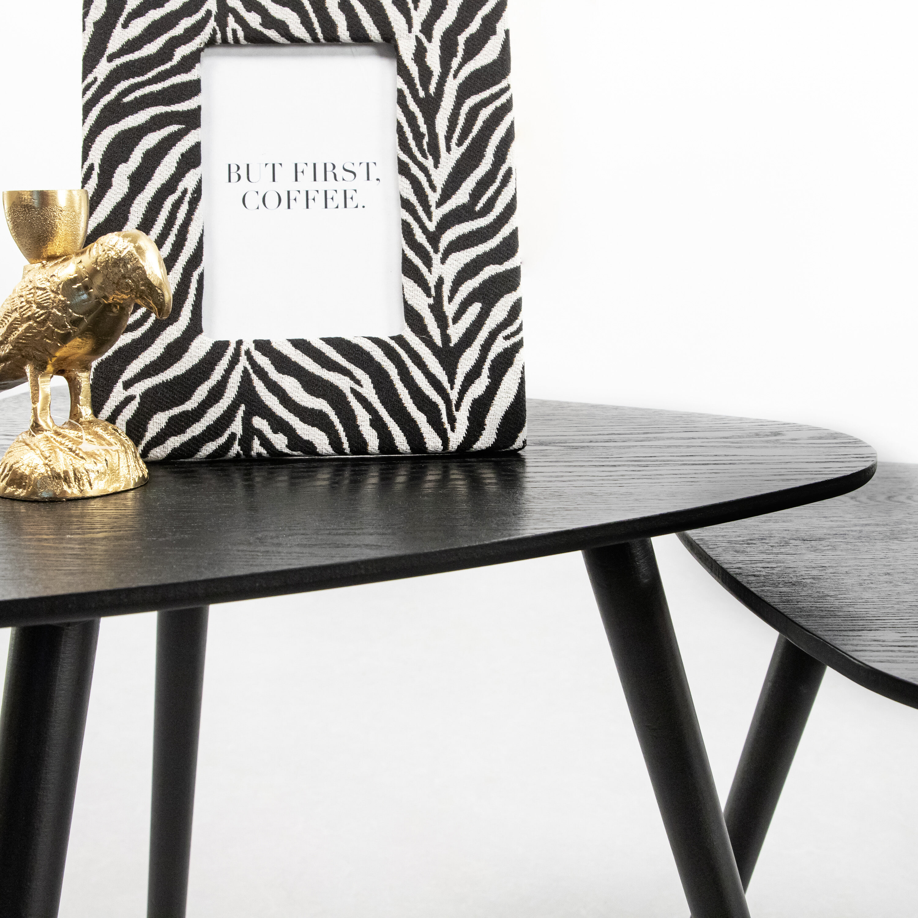 WOOOD Bijzettafel 'Nila' Set van 2 stuks, kleur Zwart