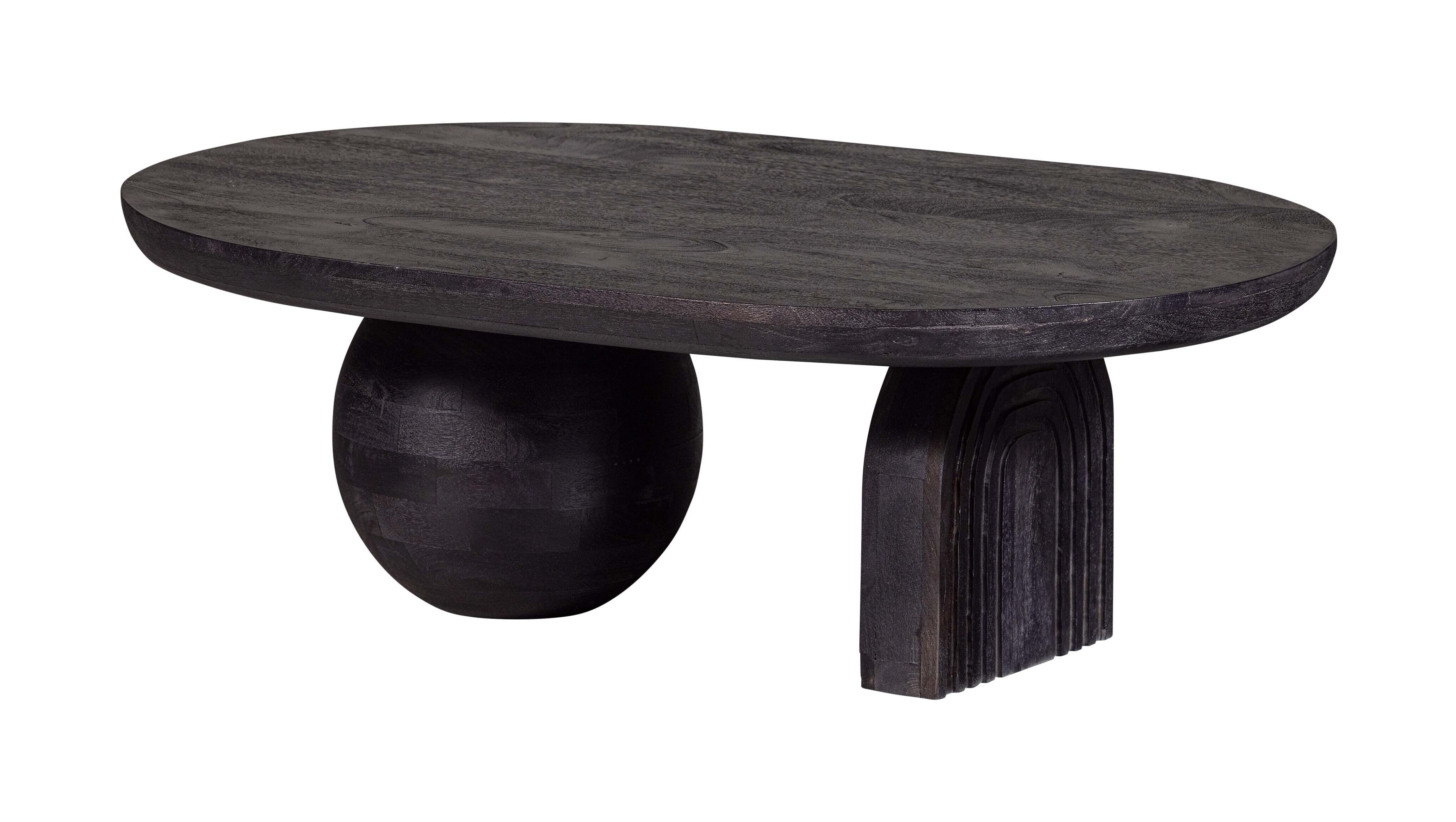 WOOOD Salontafel 'Steppe' Mangohout, 110 x 72cm, kleur zwart