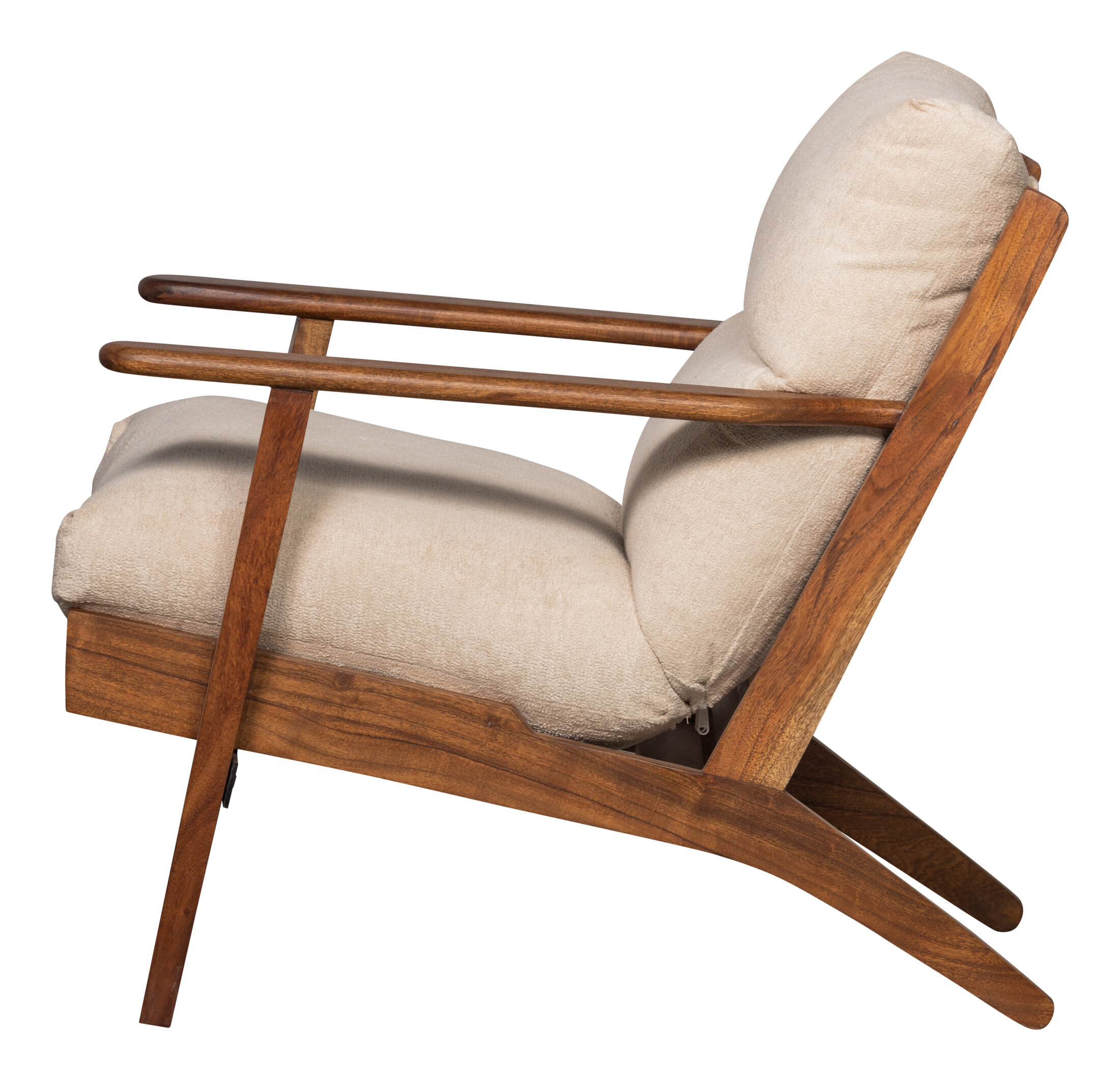 WOOOD Fauteuil 'Houston' Bouclé / Acaciahout, kleur Naturel