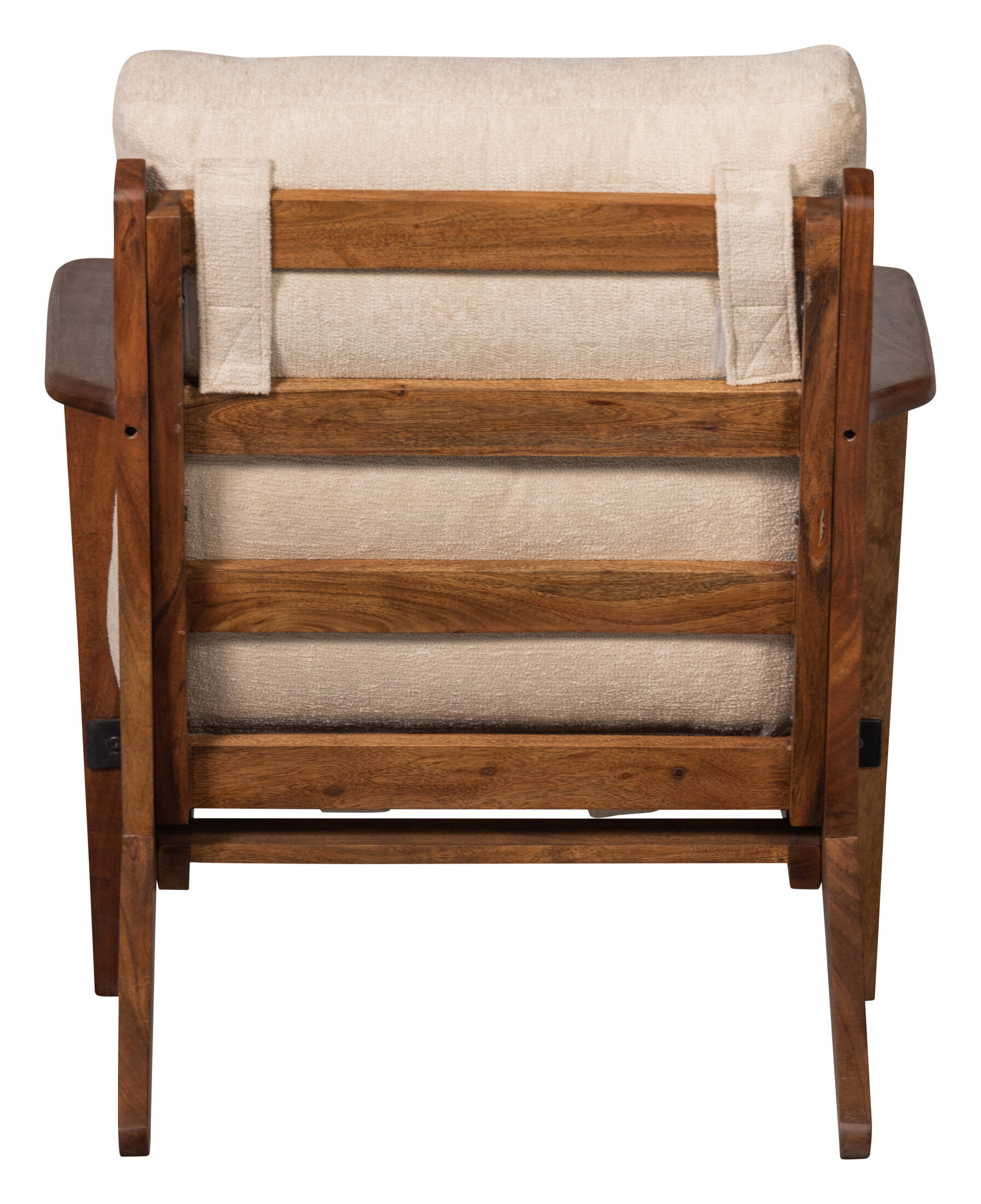 WOOOD Fauteuil 'Houston' Bouclé / Acaciahout, kleur Naturel
