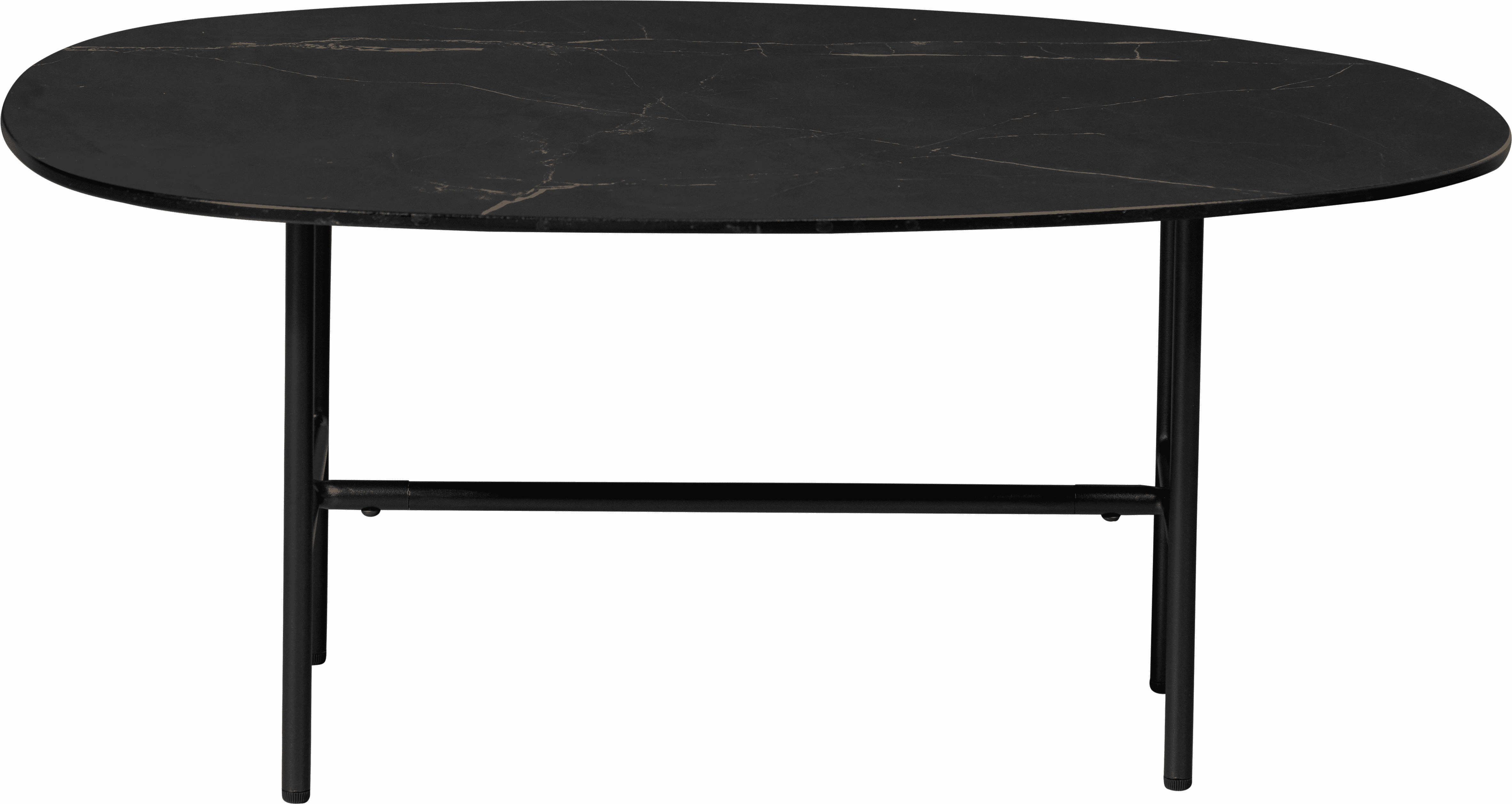 WOOOD Salontafel 'Vajen' Marmerlook, 80 x 60cm, kleur Zwart