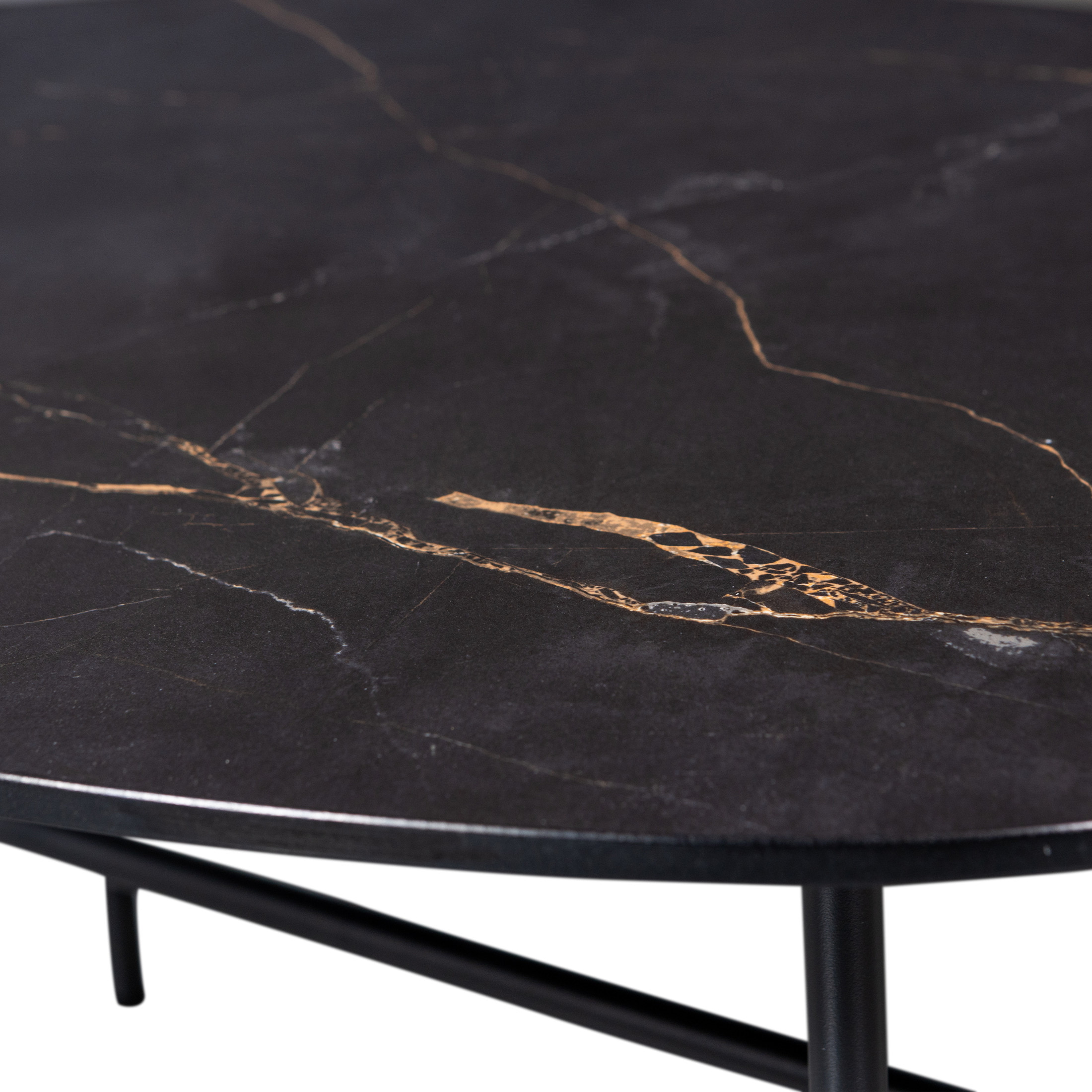 WOOOD Salontafel 'Vajen' Marmerlook, 80 x 60cm, kleur Zwart