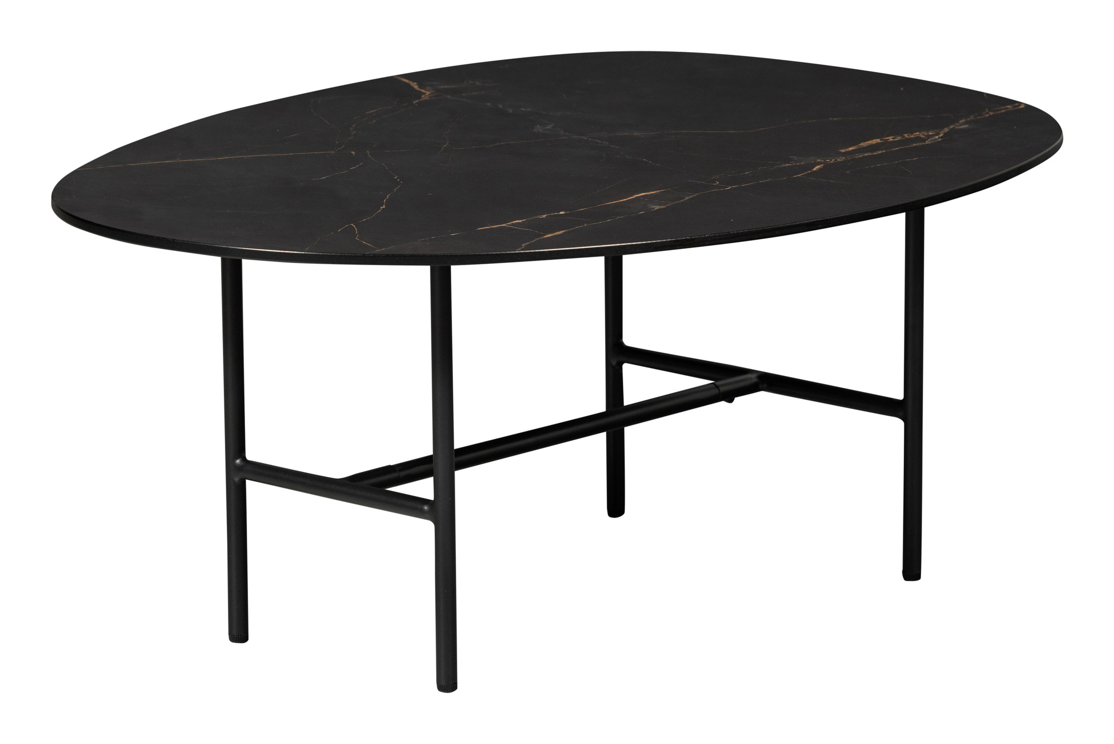 WOOOD Salontafel 'Vajen' Marmerlook, 80 x 60cm, kleur Zwart