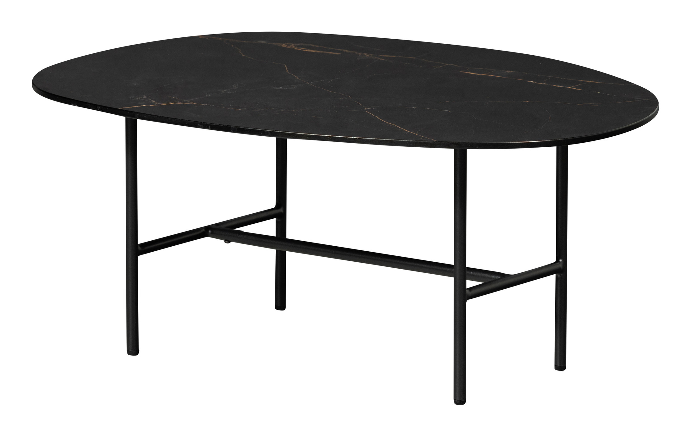WOOOD Salontafel 'Vajen' Marmerlook, 80 x 60cm, kleur Zwart