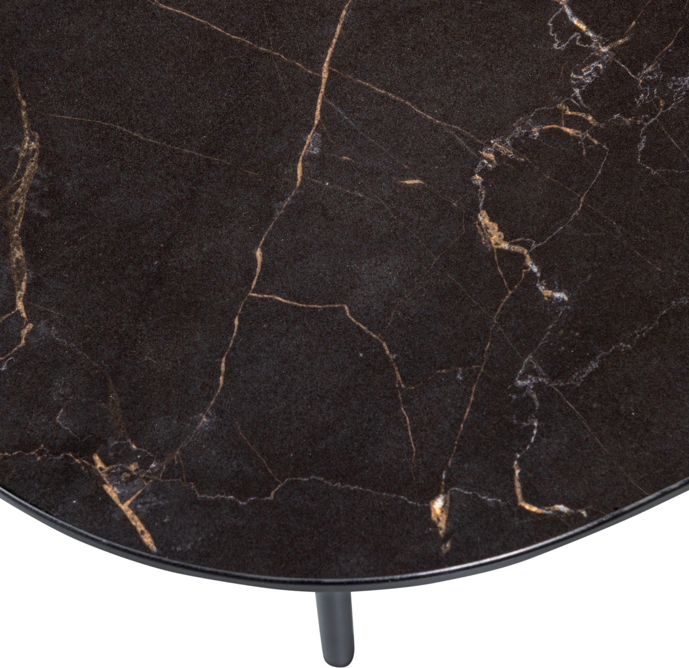 WOOOD Salontafel 'Vajen' Marmerlook, 70 x 70cm, kleur Zwart