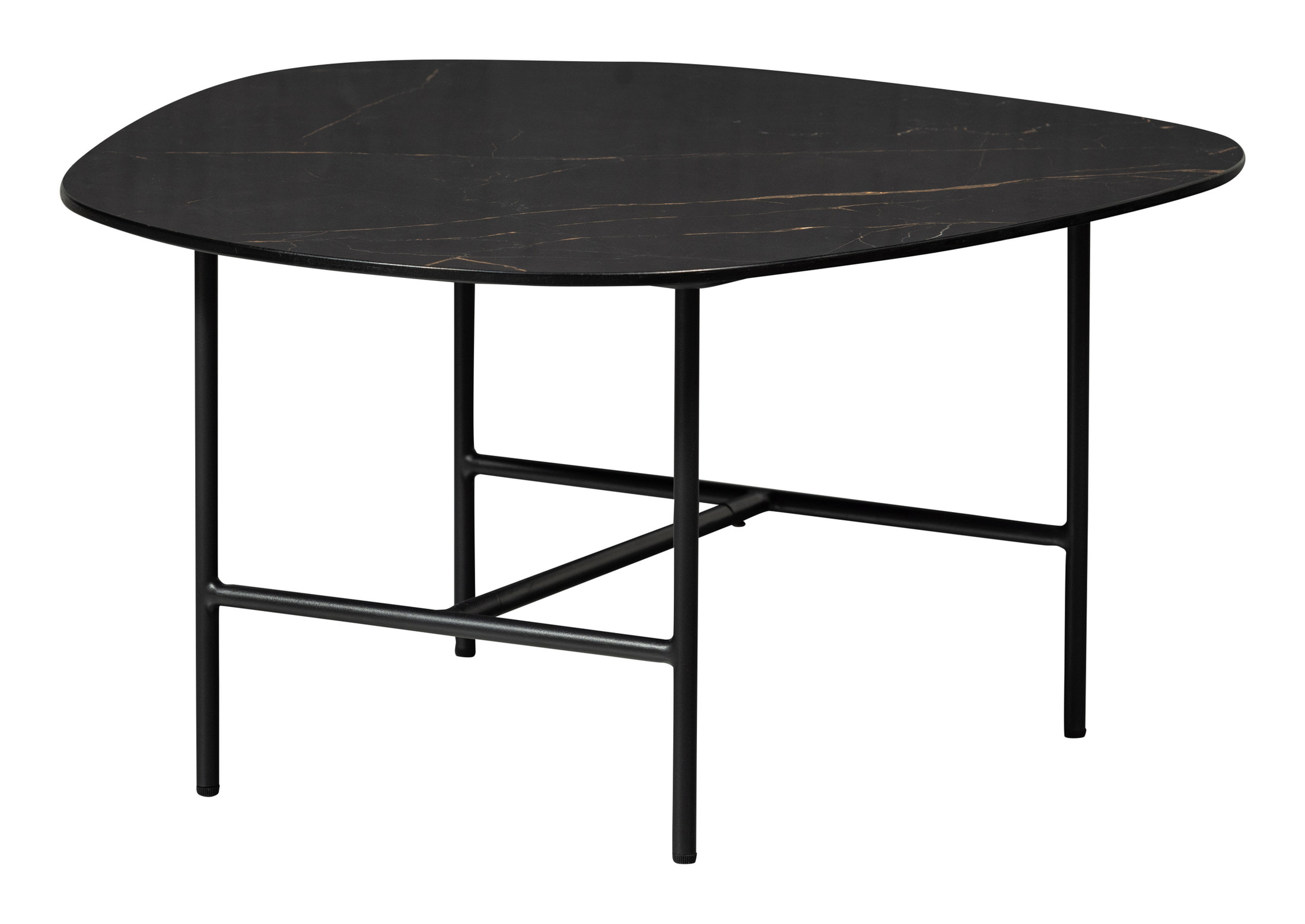 WOOOD Salontafel 'Vajen' Marmerlook, 70 x 70cm, kleur Zwart