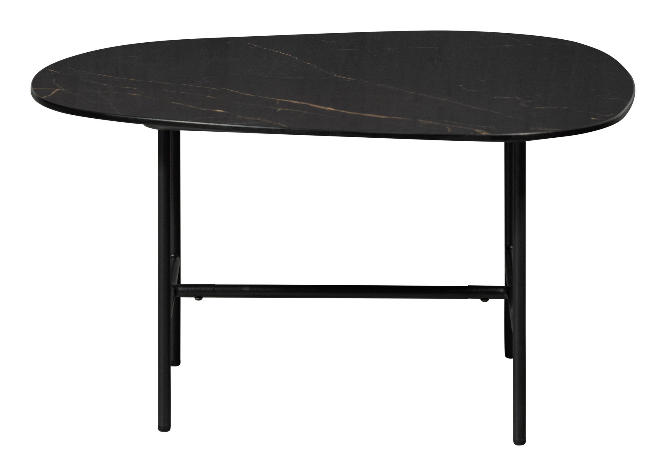 WOOOD Salontafel 'Vajen' Marmerlook, 70 x 70cm, kleur Zwart