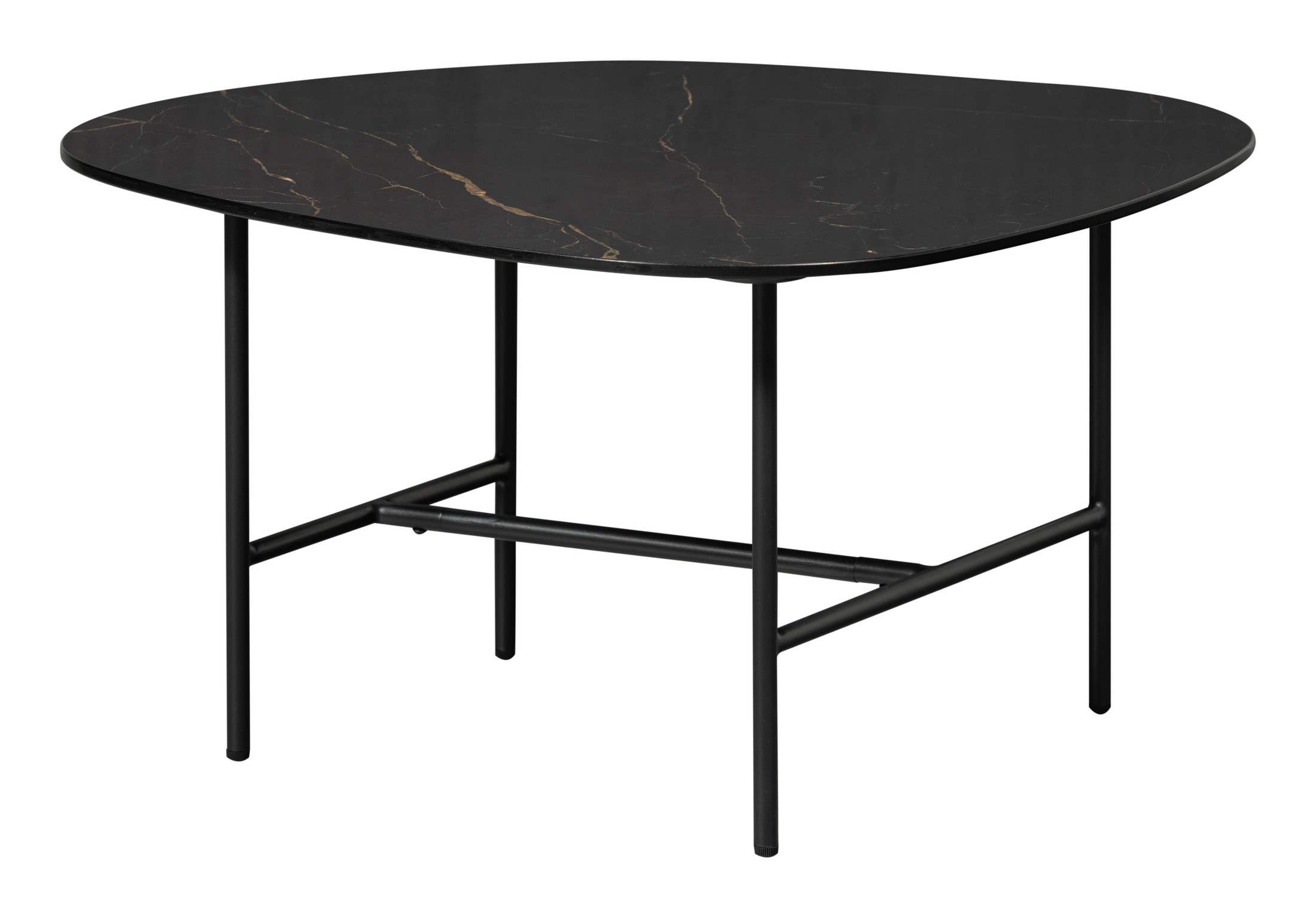 WOOOD Salontafel 'Vajen' Marmerlook, 70 x 70cm, kleur Zwart