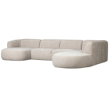 WOOOD Lounge U-Bank 'Polly' Rechts, Woven, kleur Zand