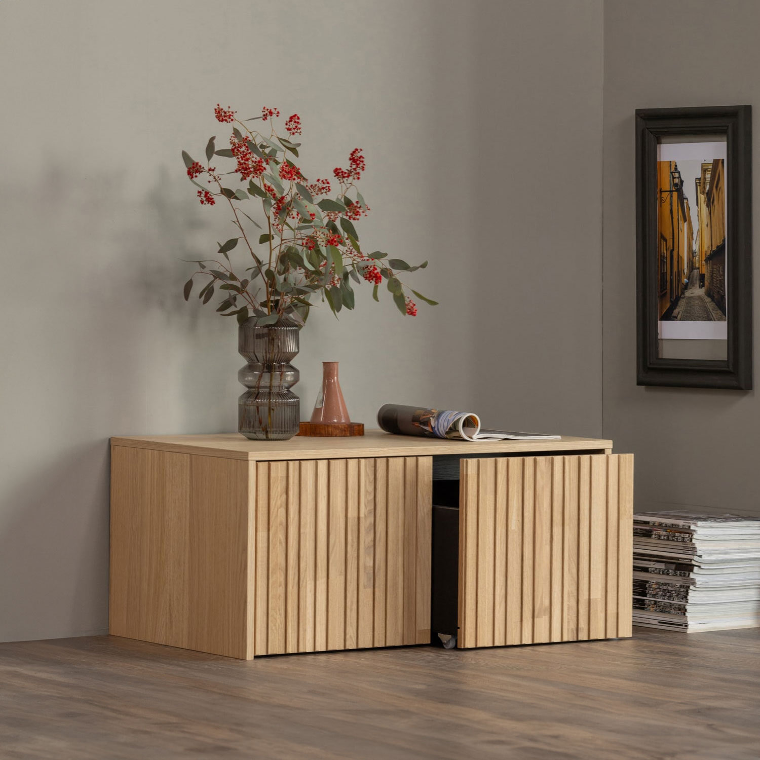 WOOOD Kistbank New Gravure Eikenhout - Naturel - Exclusive