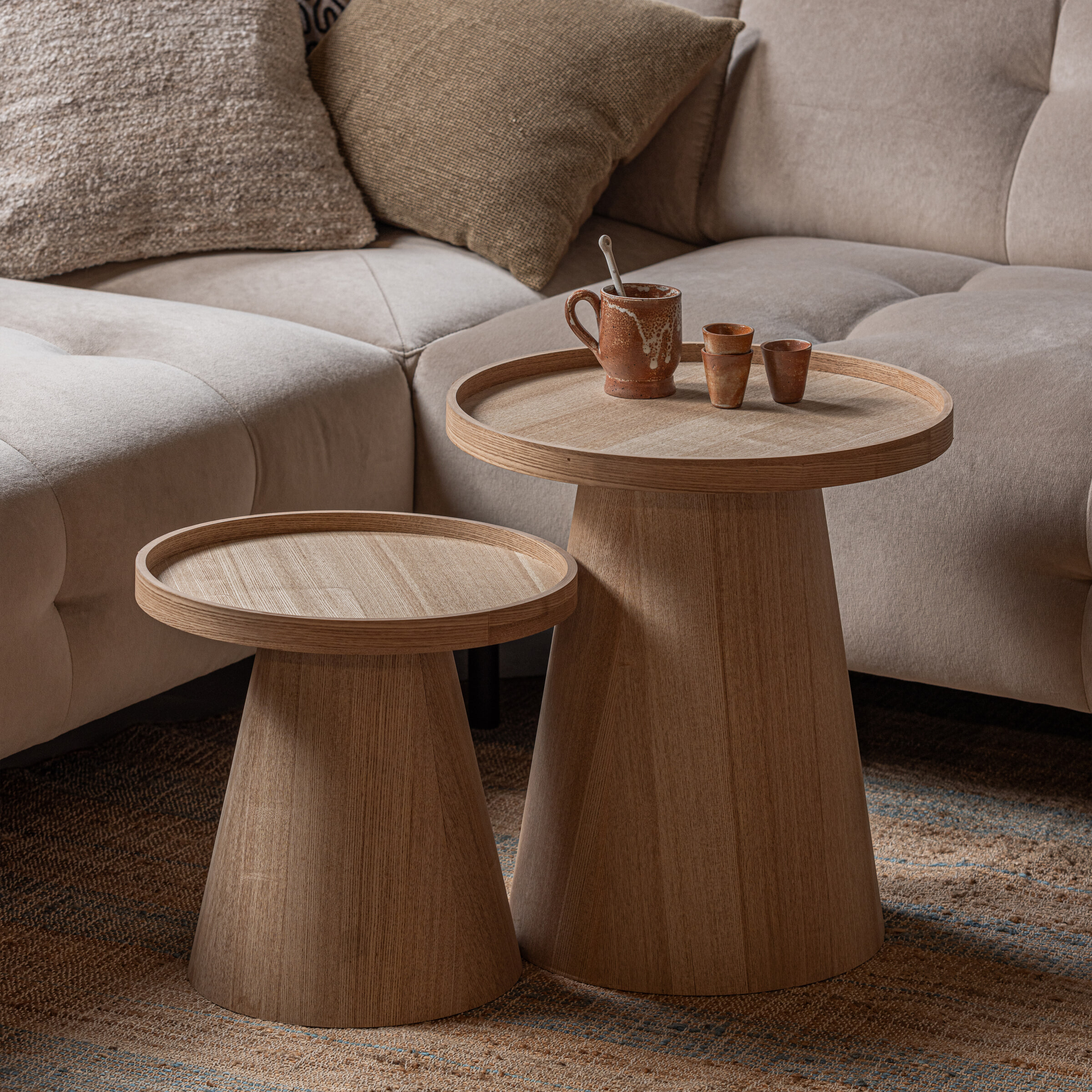 WOOOD Ronde Bijzettafel 'Maud' 45cm, kleur Naturel