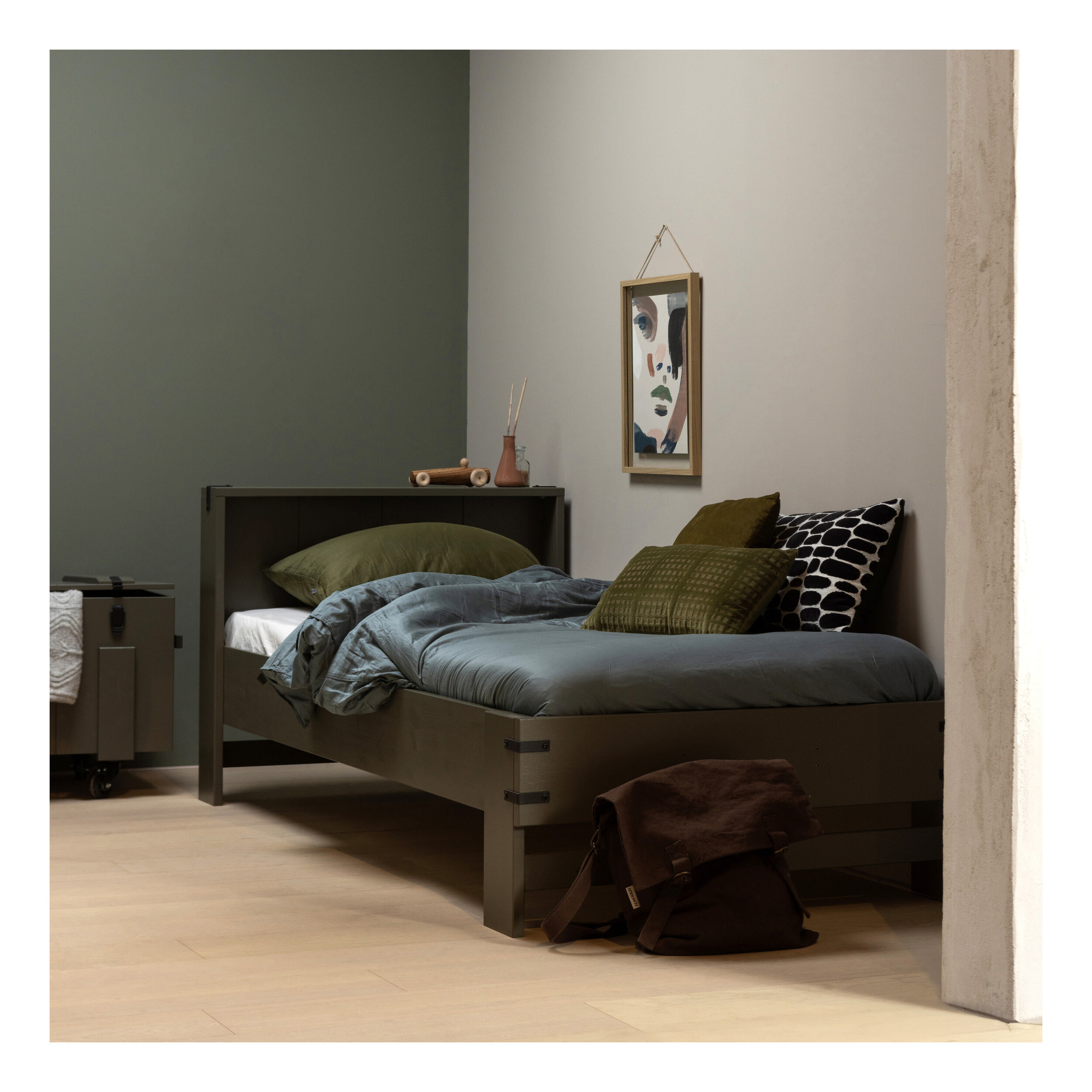 WOOOD Bed Bobby 90 x 200cm - Forest Green