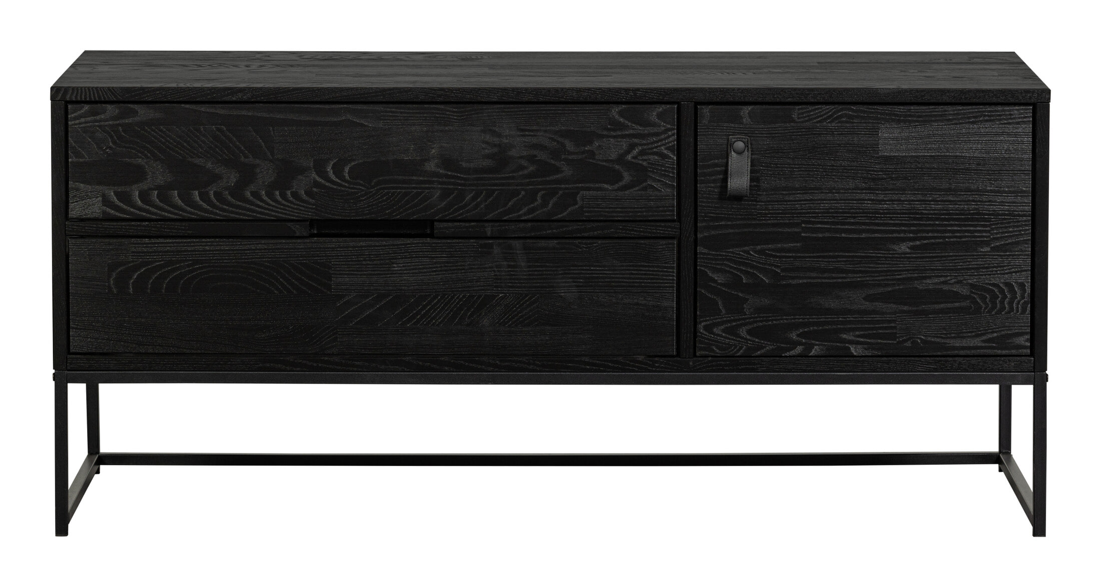 Grenen,WOOOD TV-meubel 'Silas' Grenen, 120cm, kleur Zwart
