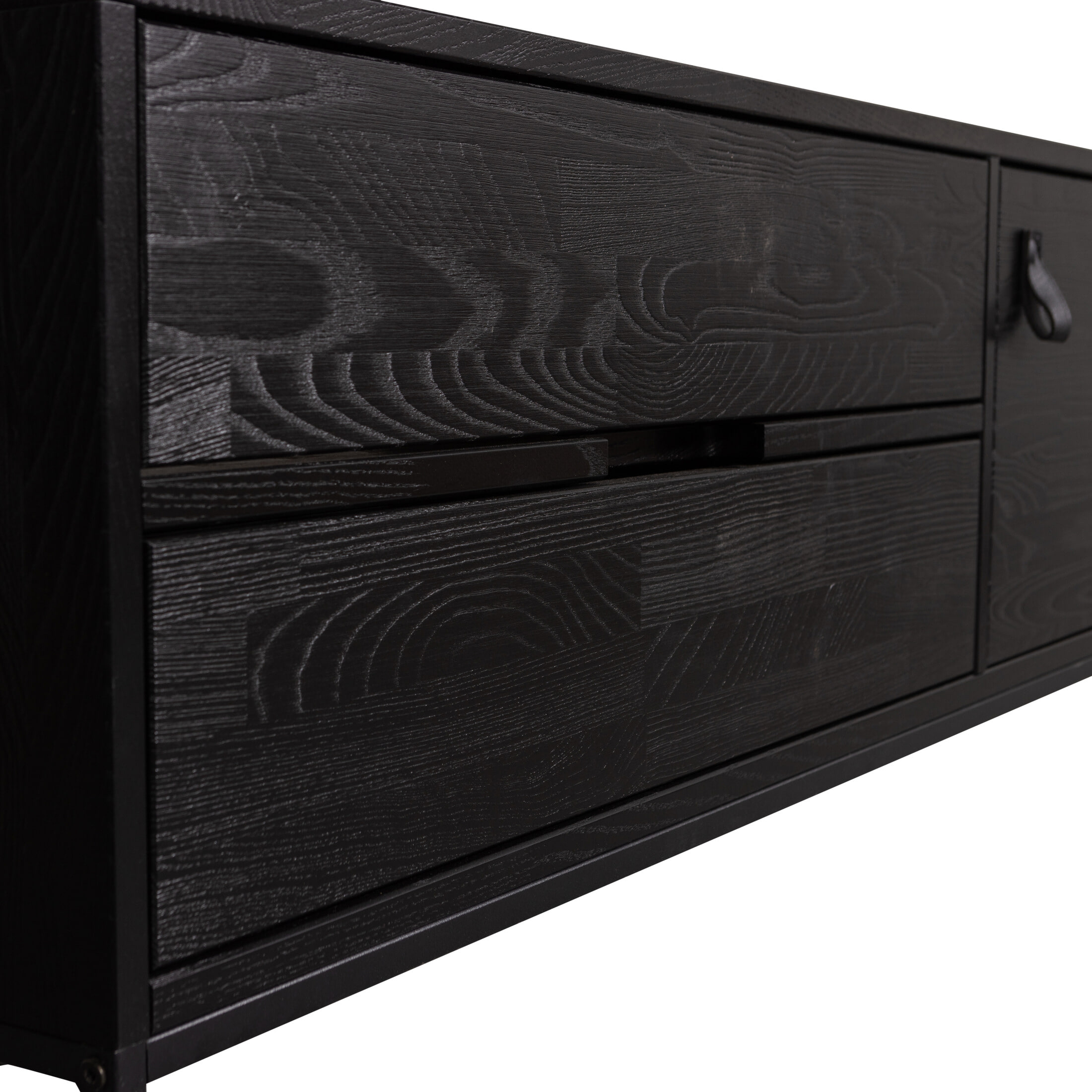 Grenen,WOOOD TV-meubel 'Silas' Grenen, 120cm, kleur Zwart