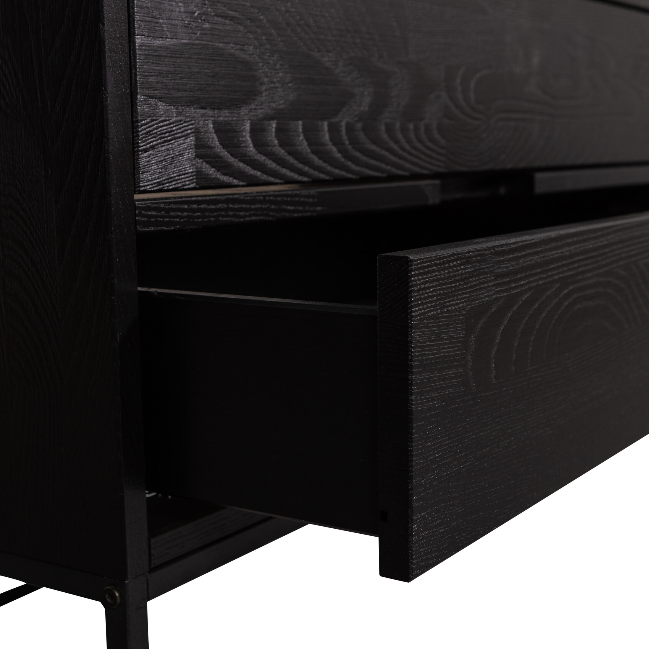 Grenen,WOOOD TV-meubel 'Silas' Grenen, 120cm, kleur Zwart