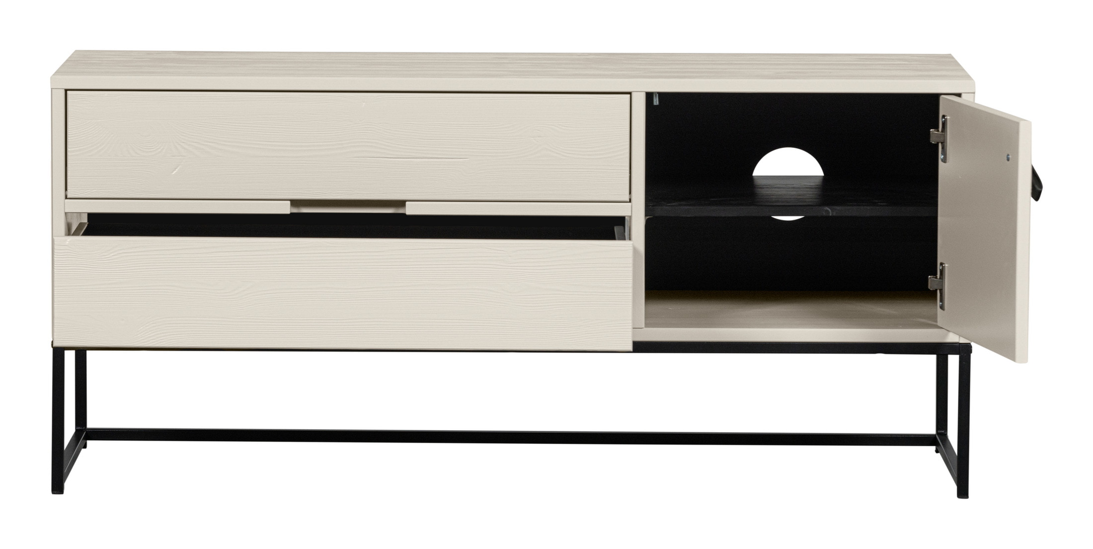 WOOOD TV-meubel 'Silas' Grenen, 120cm, kleur Dust