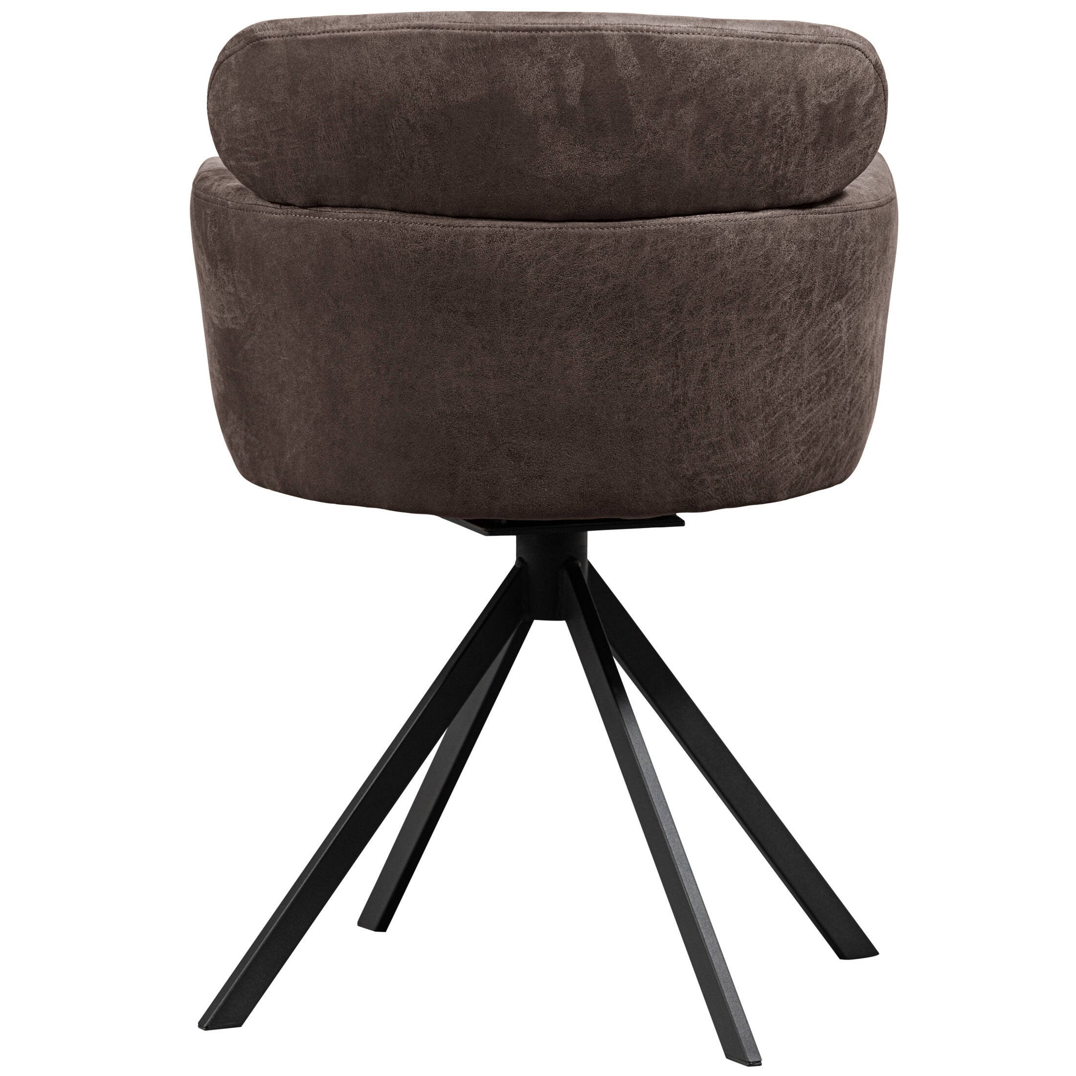 WOOOD Draaibare Eetkamerstoel 'Fenne' Lederlook, kleur Zwart/Grijs
