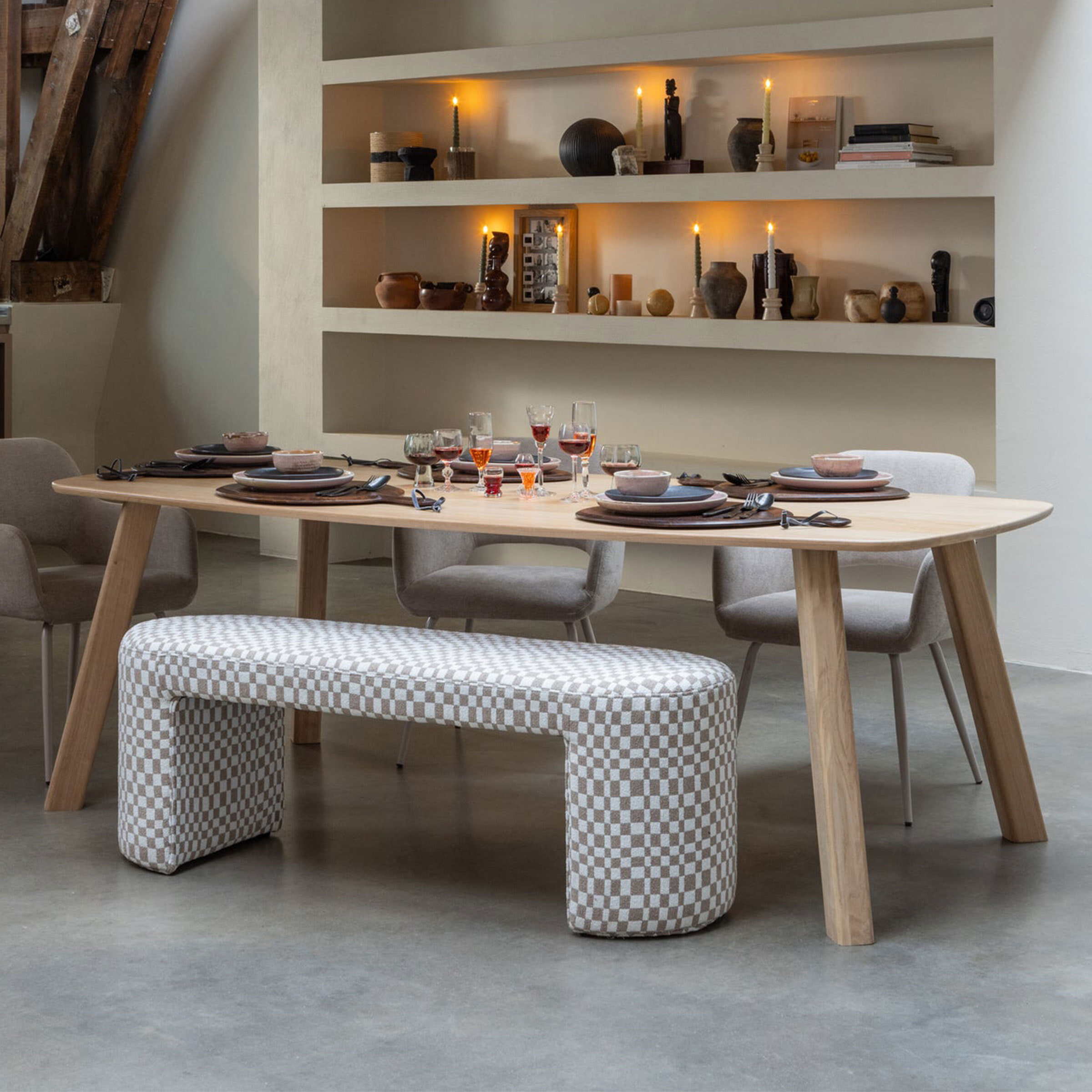 WOOOD Deens Ovale Eettafel 'Tablo' Eikenhout, 220 x 100cm, kleur Transparant