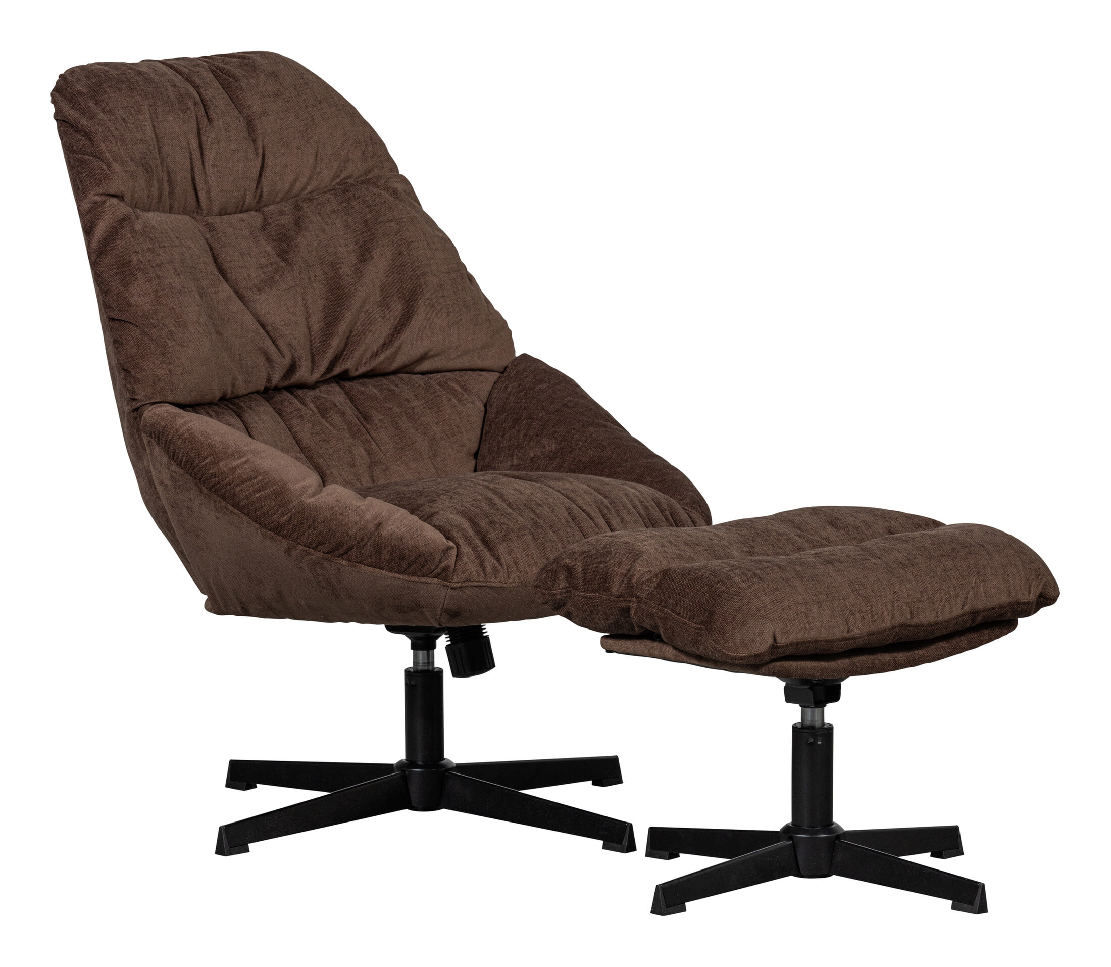 WOOOD Draaifauteuil 'Yaro' Met hocker