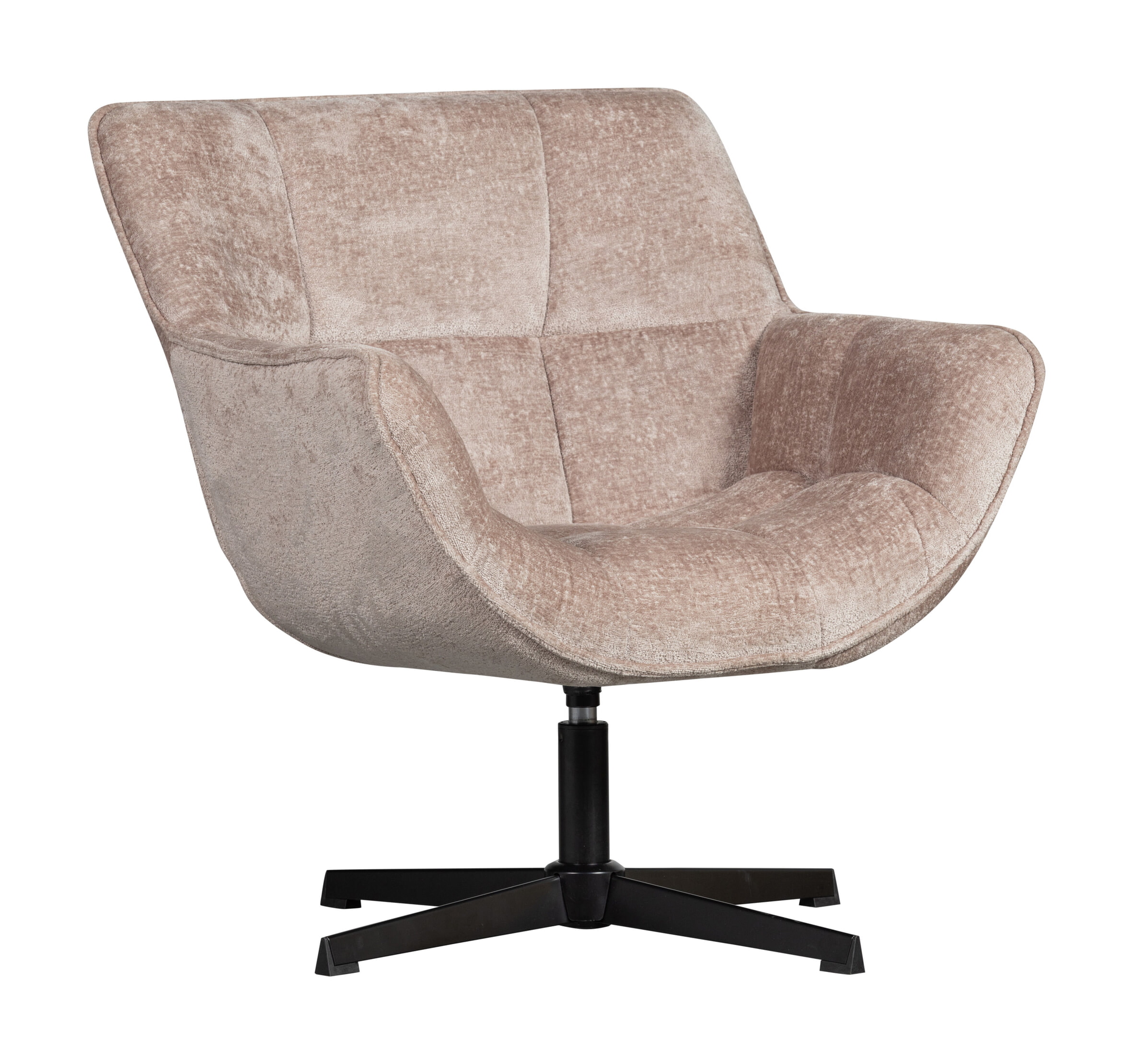 WOOOD Draaifauteuil 'Wibo' Chenille, kleur Taupe