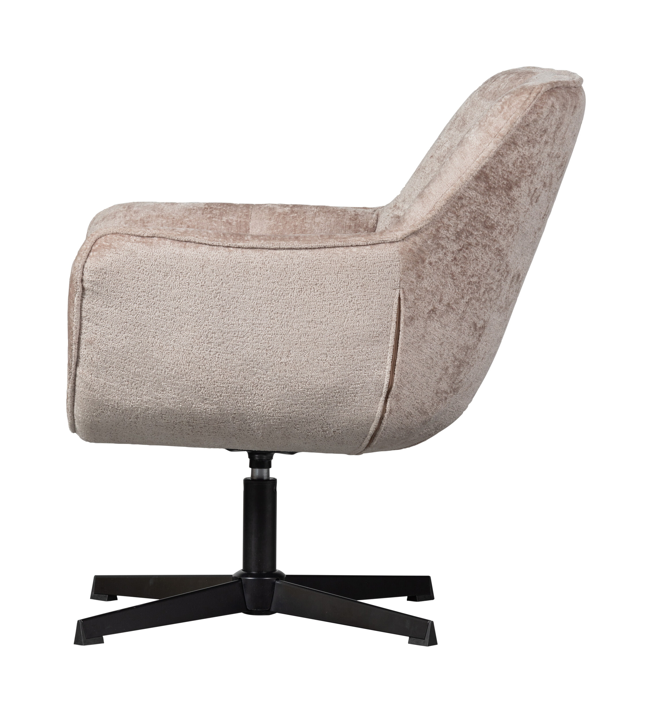 WOOOD Draaifauteuil 'Wibo' Chenille, kleur Taupe