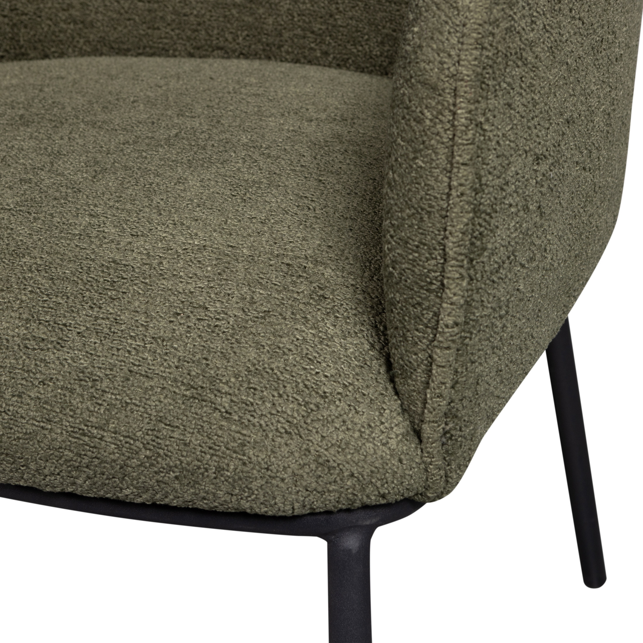 WOOOD Eetkamerstoel 'Leon' Bouclé, kleur Forest Green