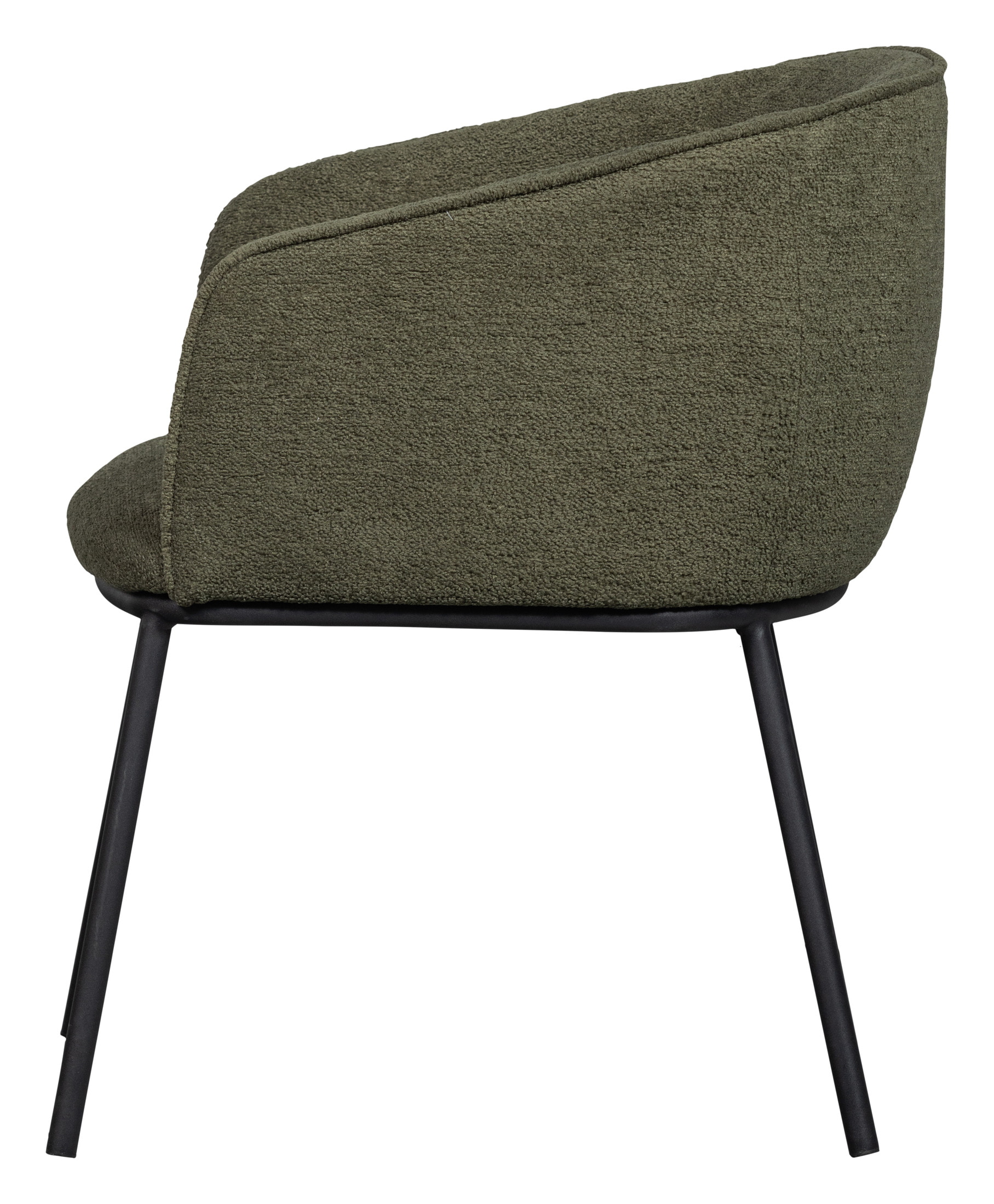 WOOOD Eetkamerstoel 'Leon' Bouclé, kleur Forest Green