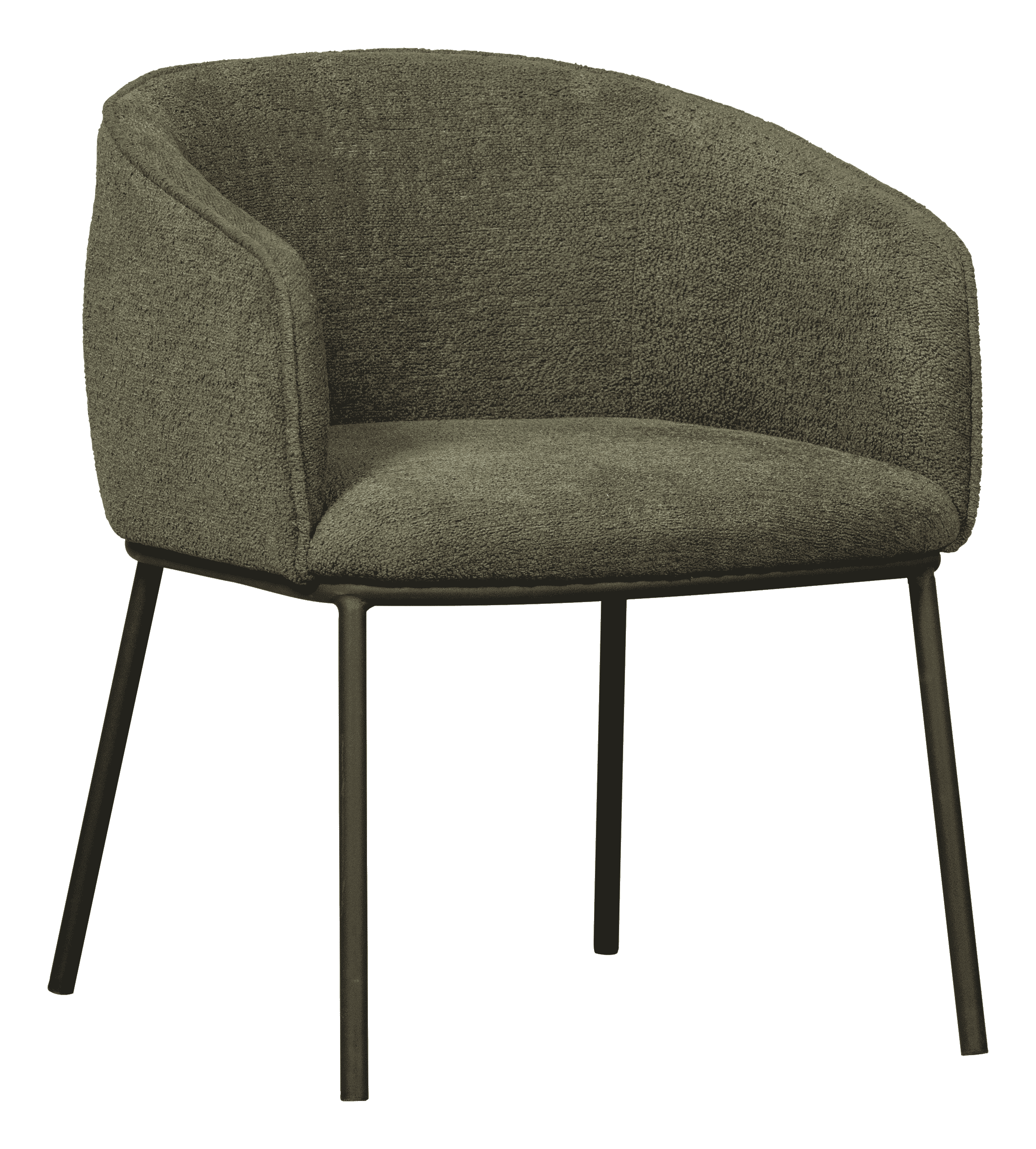 WOOOD Eetkamerstoel 'Leon' Bouclé, kleur Forest Green