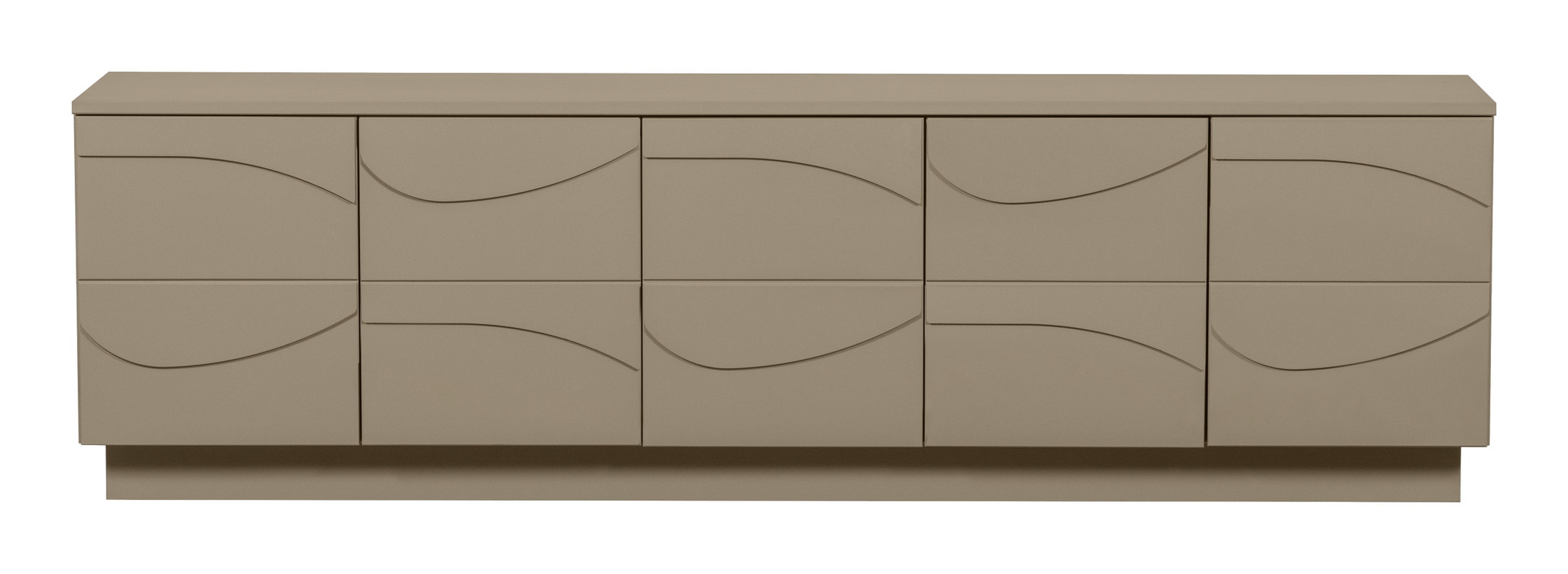WOOOD TV-meubel 'Teo' Grenenhout, 180cm, kleur Mud