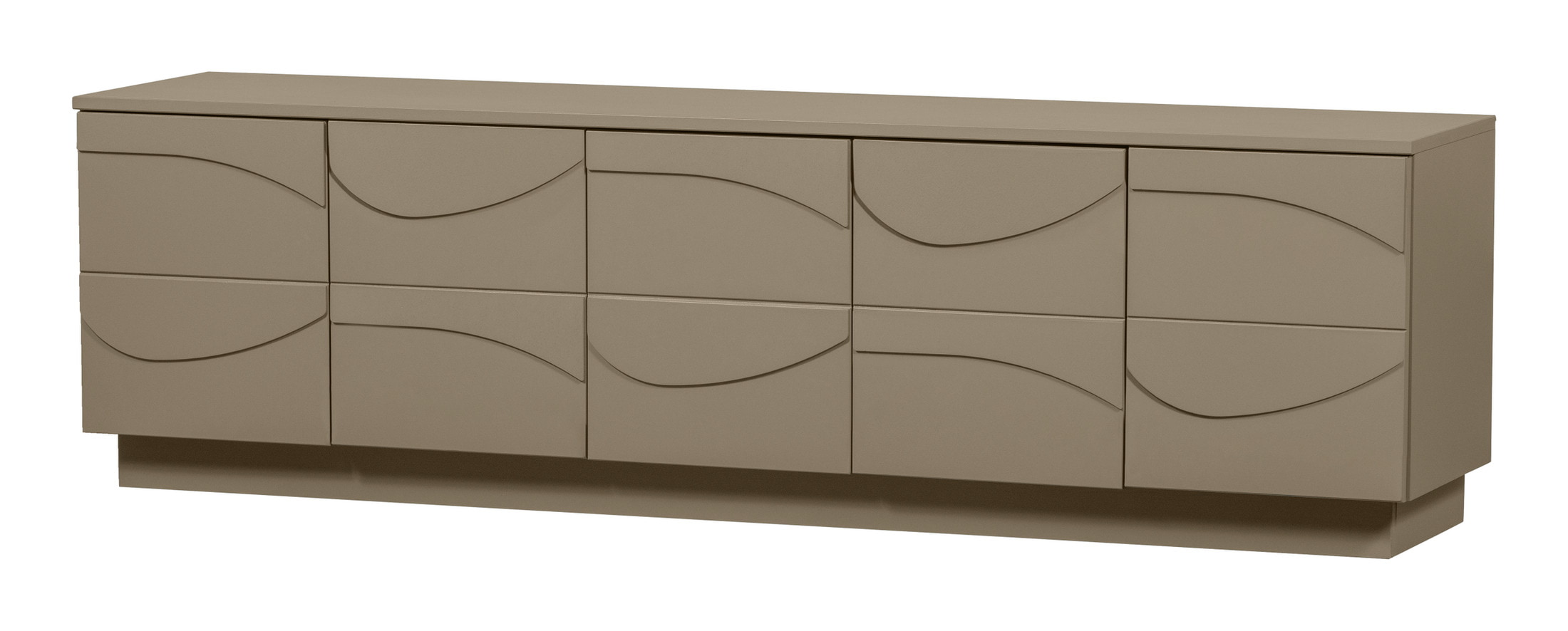 WOOOD TV-meubel 'Teo' Grenenhout, 180cm, kleur Mud