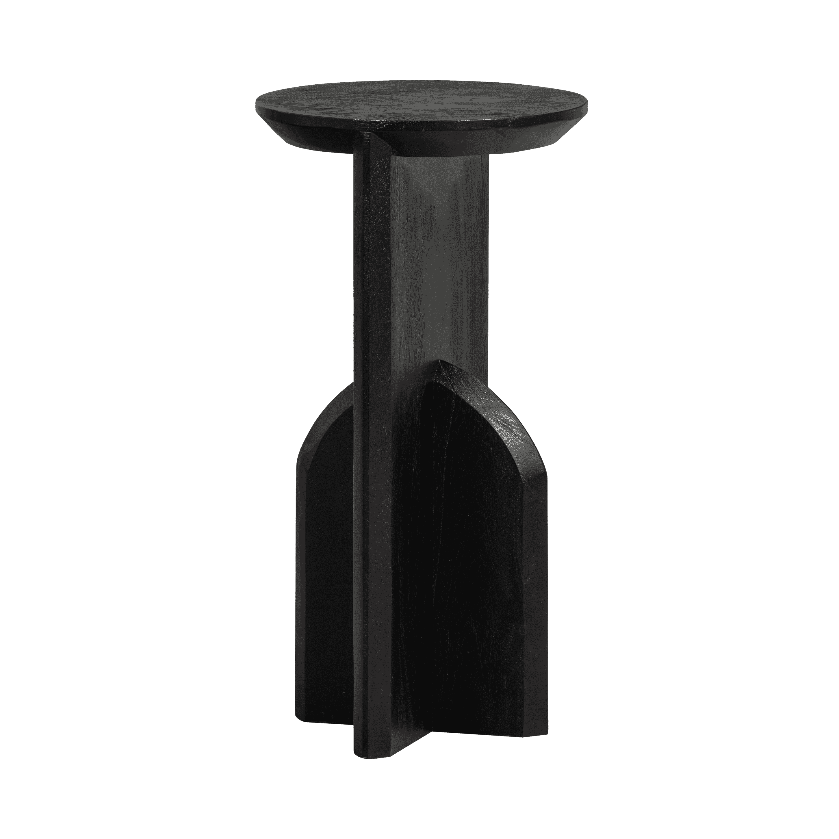 WOOOD Exclusive Bijzettafel Kioni Acaciahout, 30cm - Zwart - Rond