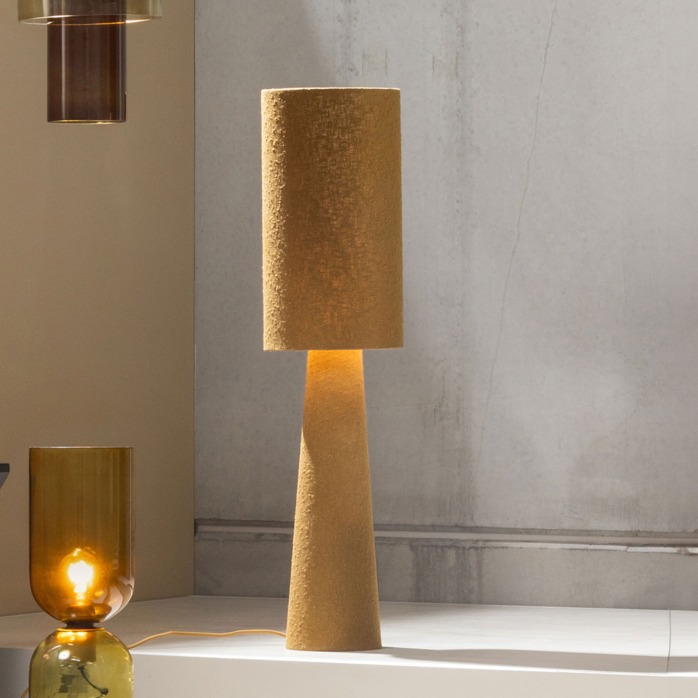 WOOOD Vloerlamp 'Loft' Bouclé, 130cm, kleur Tapenade