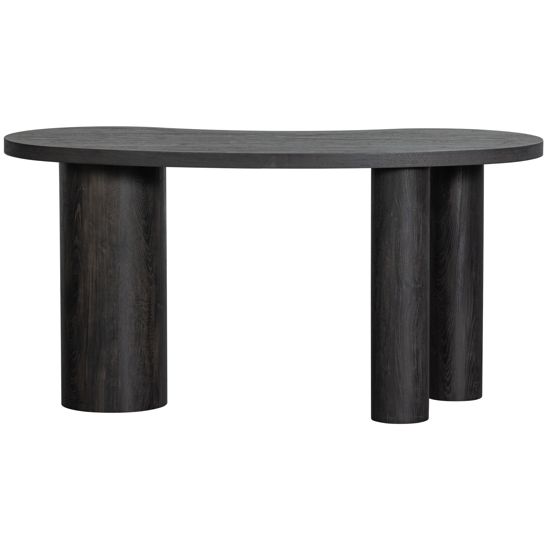 WOOOD Organisch Bureau / Sidetable 'Maan' MDF 150cm, kleur donkerbruin