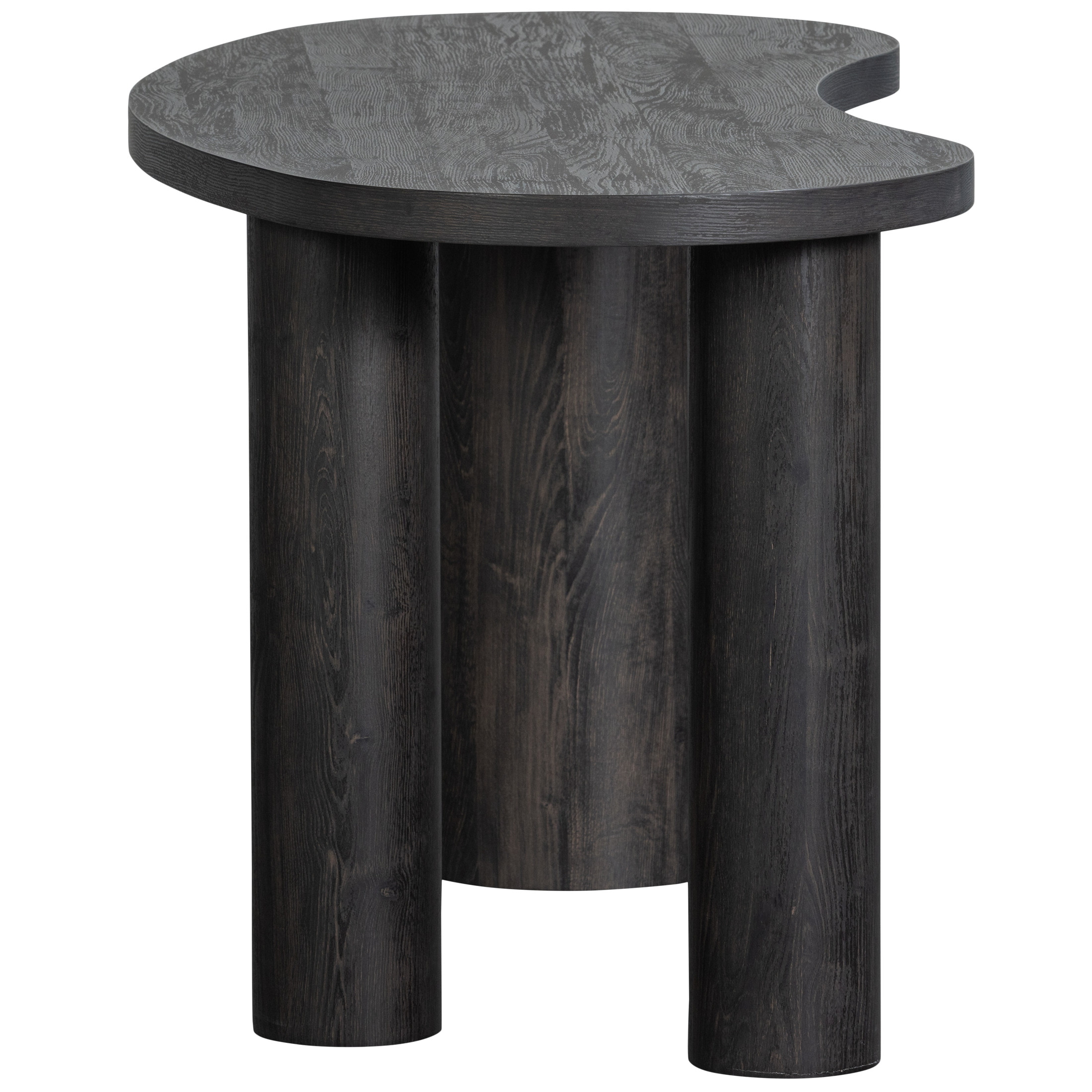 WOOOD Organisch Bureau / Sidetable 'Maan' MDF 150cm, kleur donkerbruin